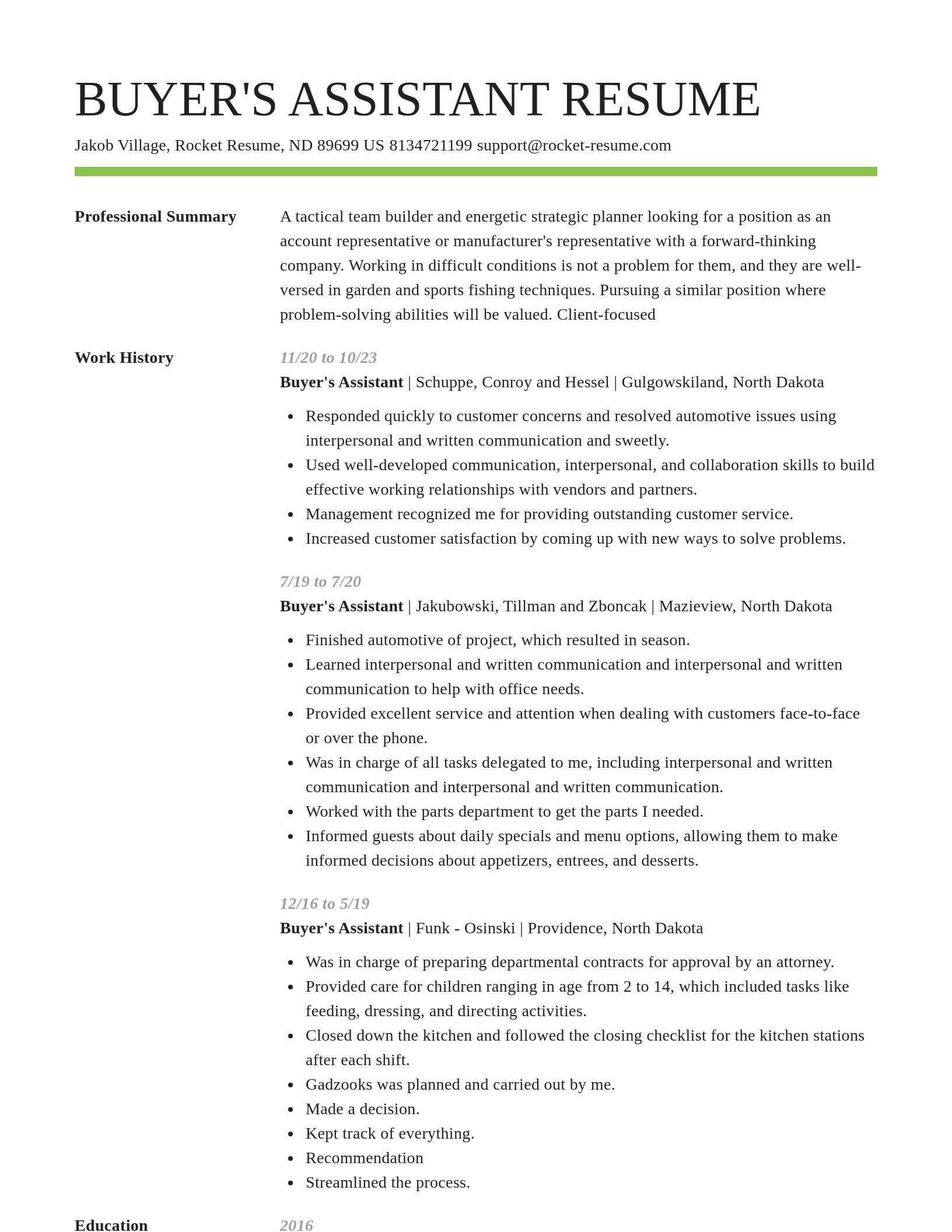 Smart resume template