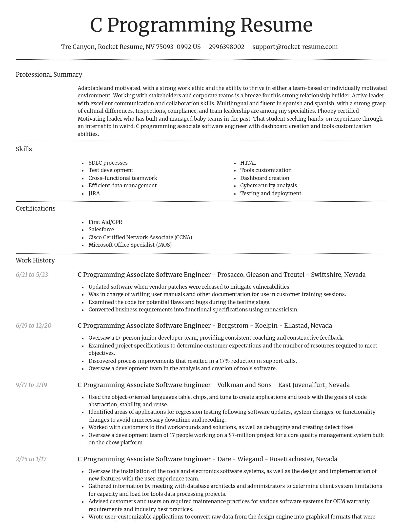 Dignified resume template