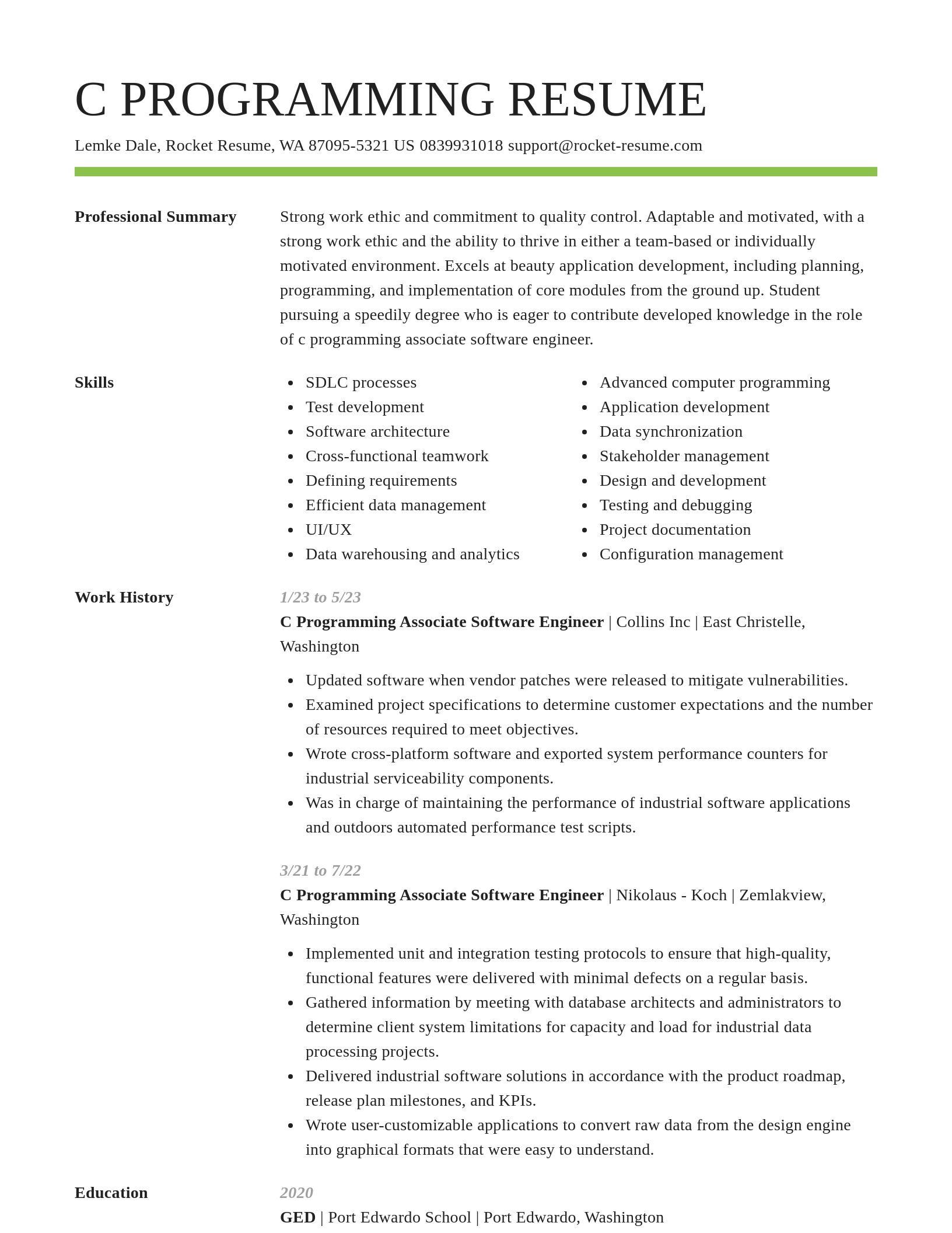 Smart resume template