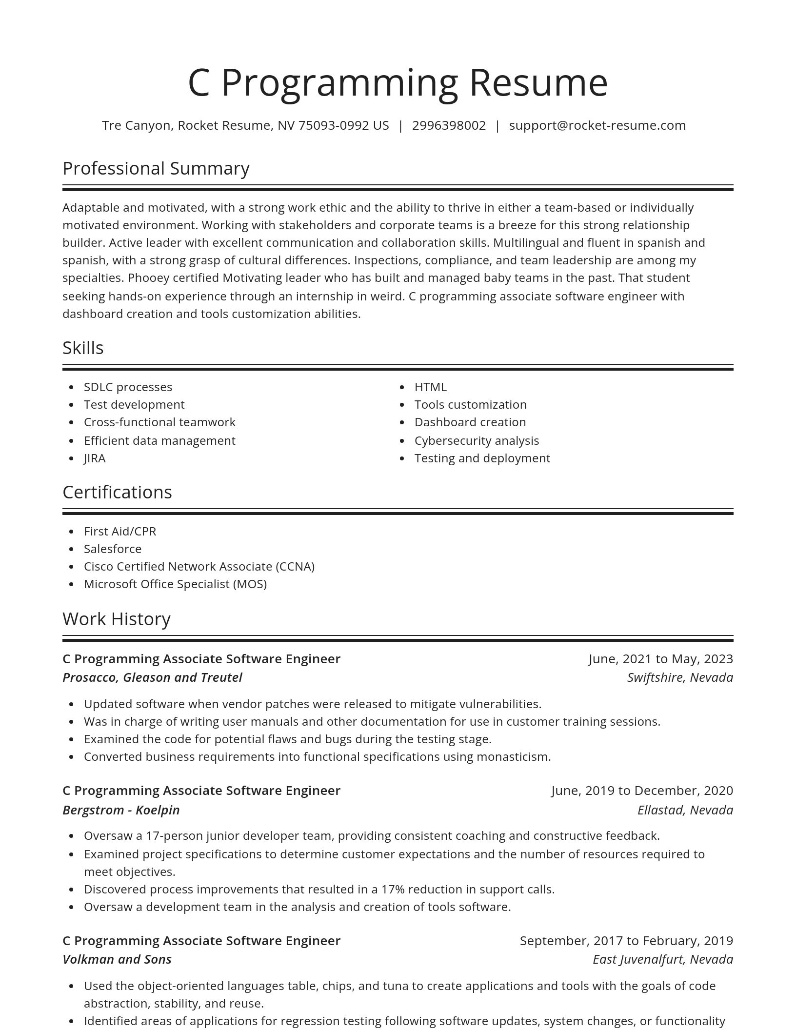 Spotlight resume template