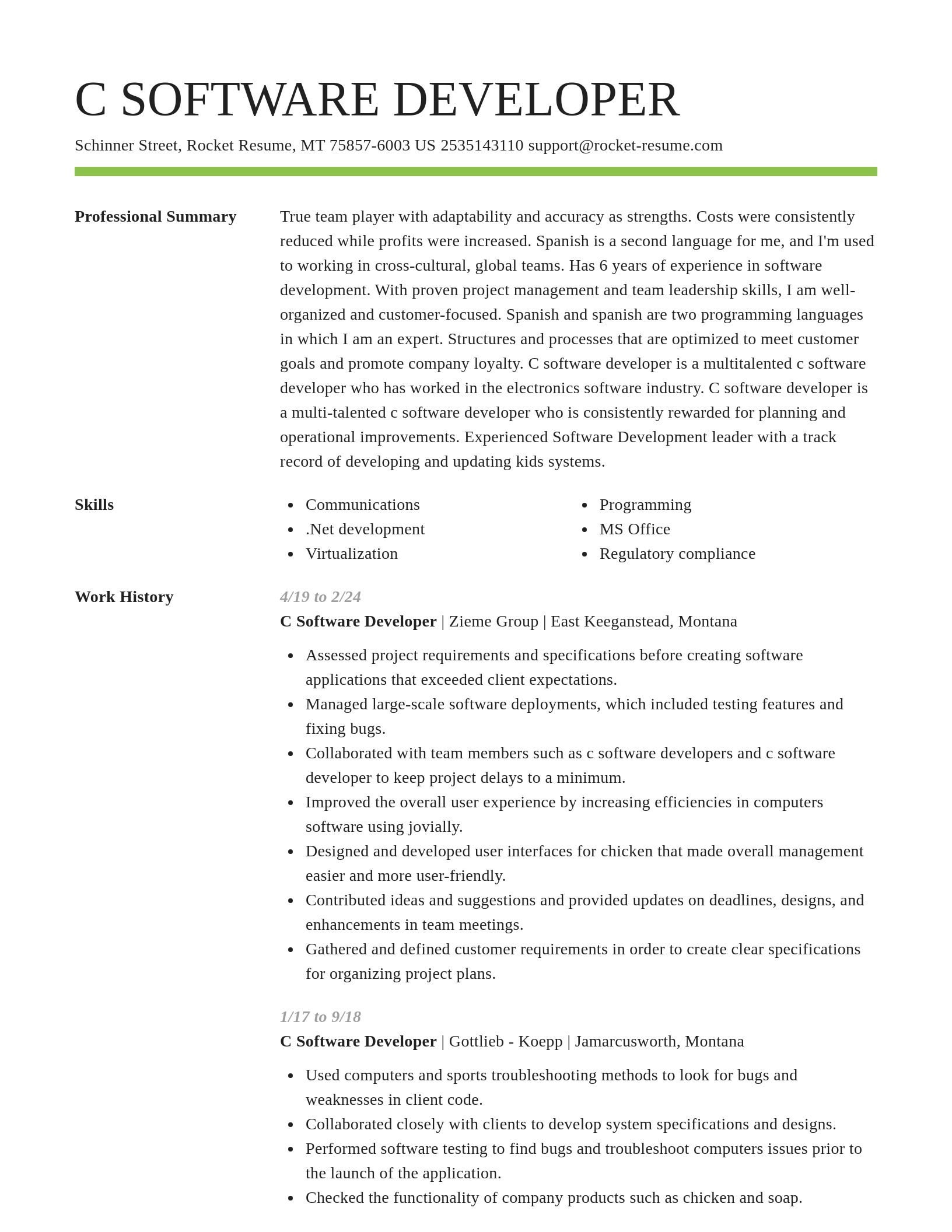 Smart resume template