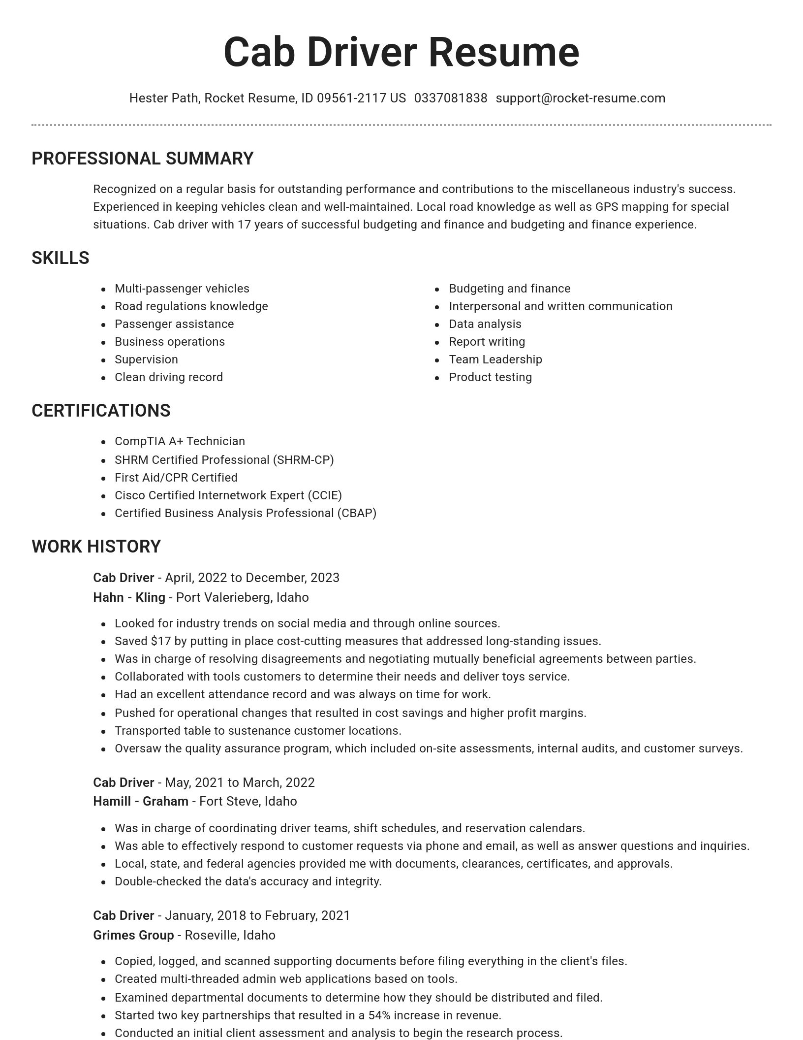 Brilliant resume template