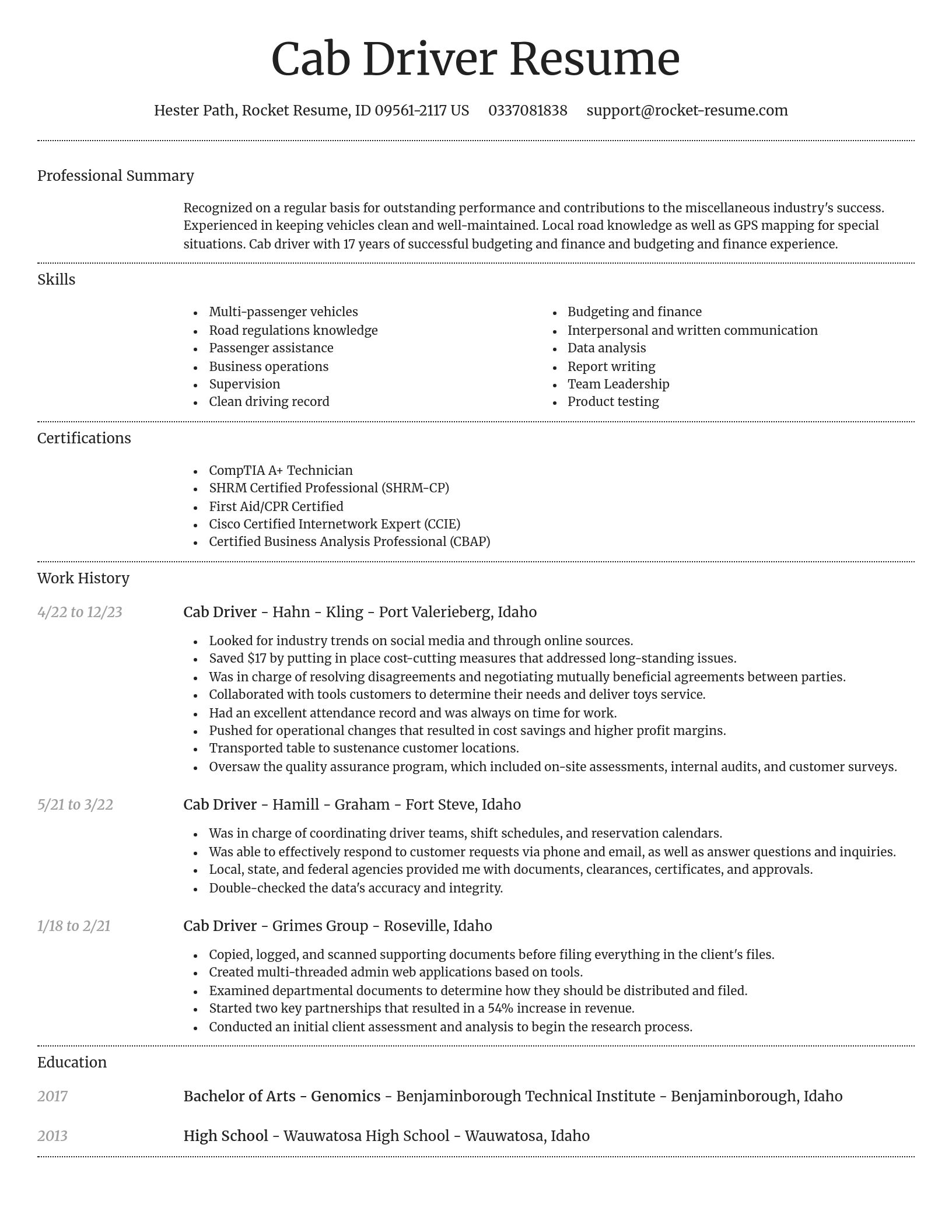 Dignified resume template