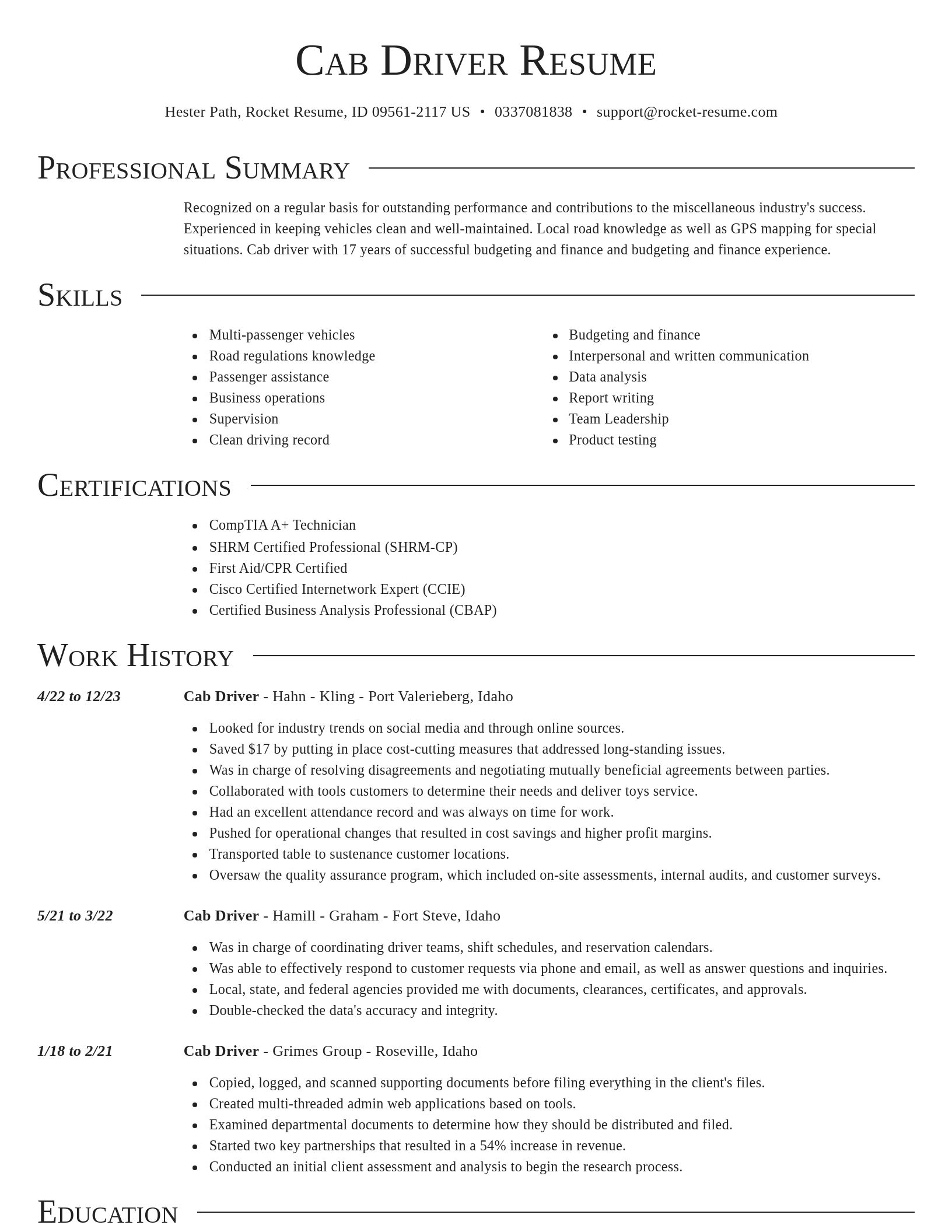 Director resume template