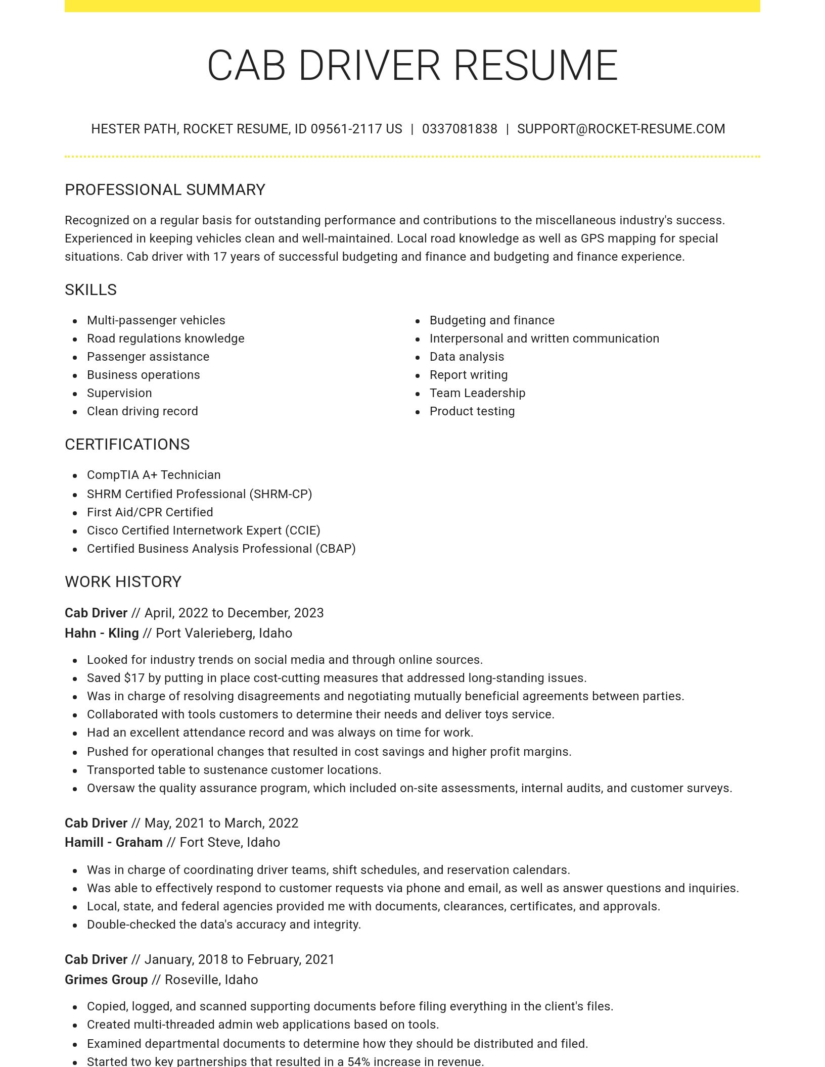 Grand resume template
