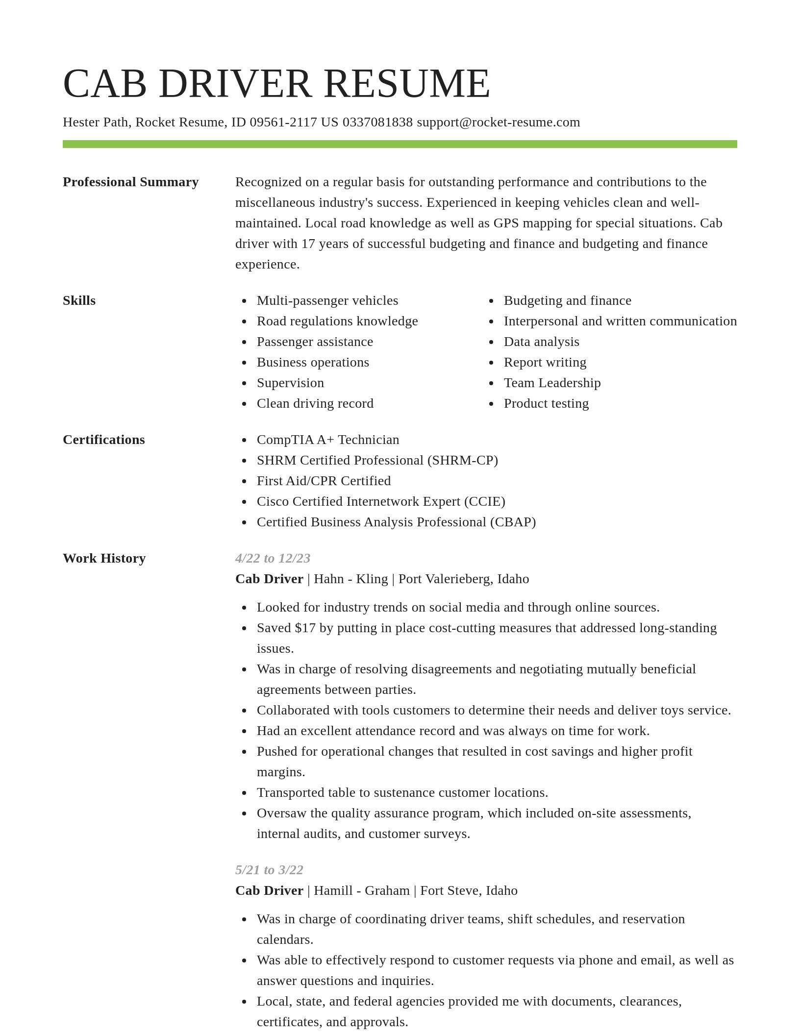 Smart resume template