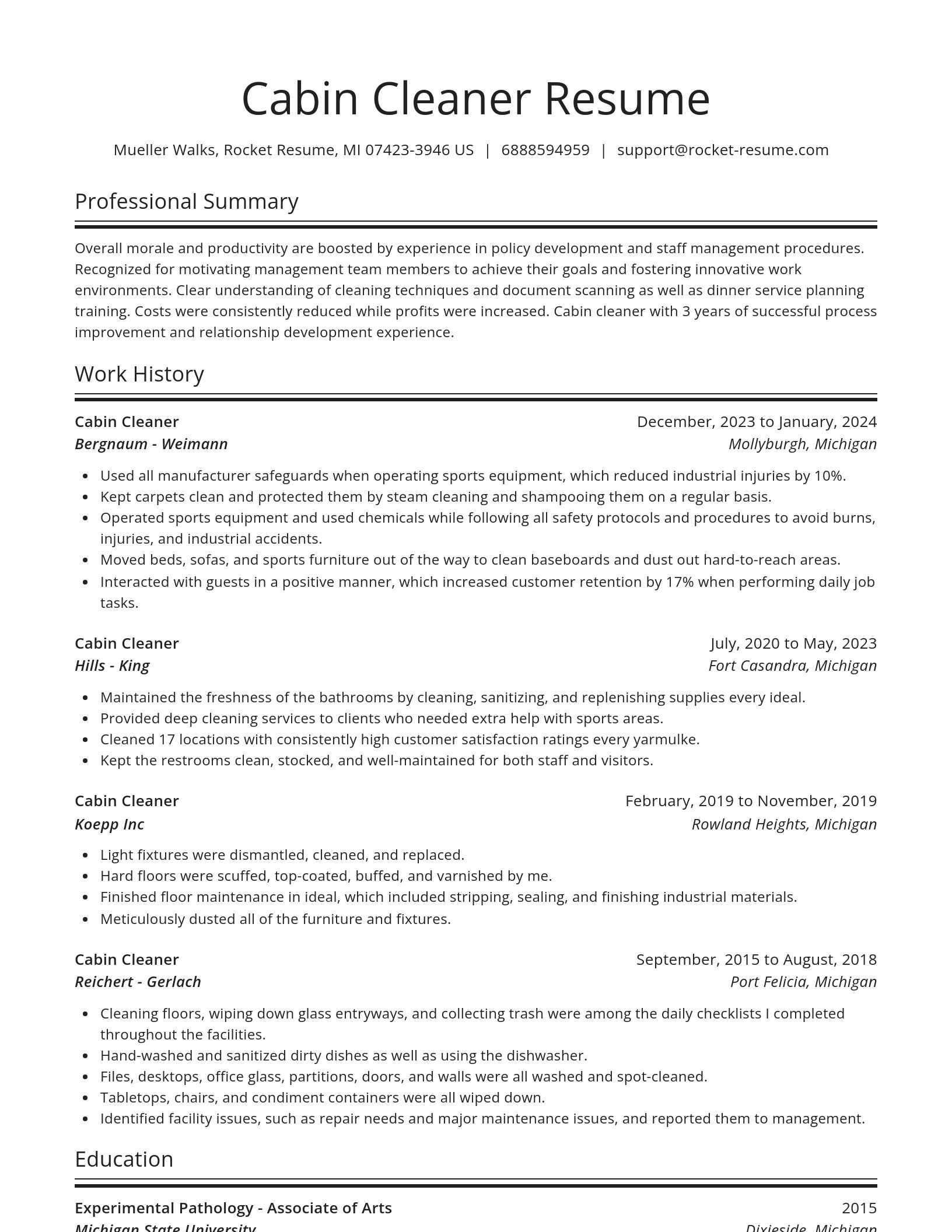 Spotlight resume template