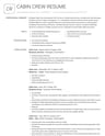 Cabin Crew resume template