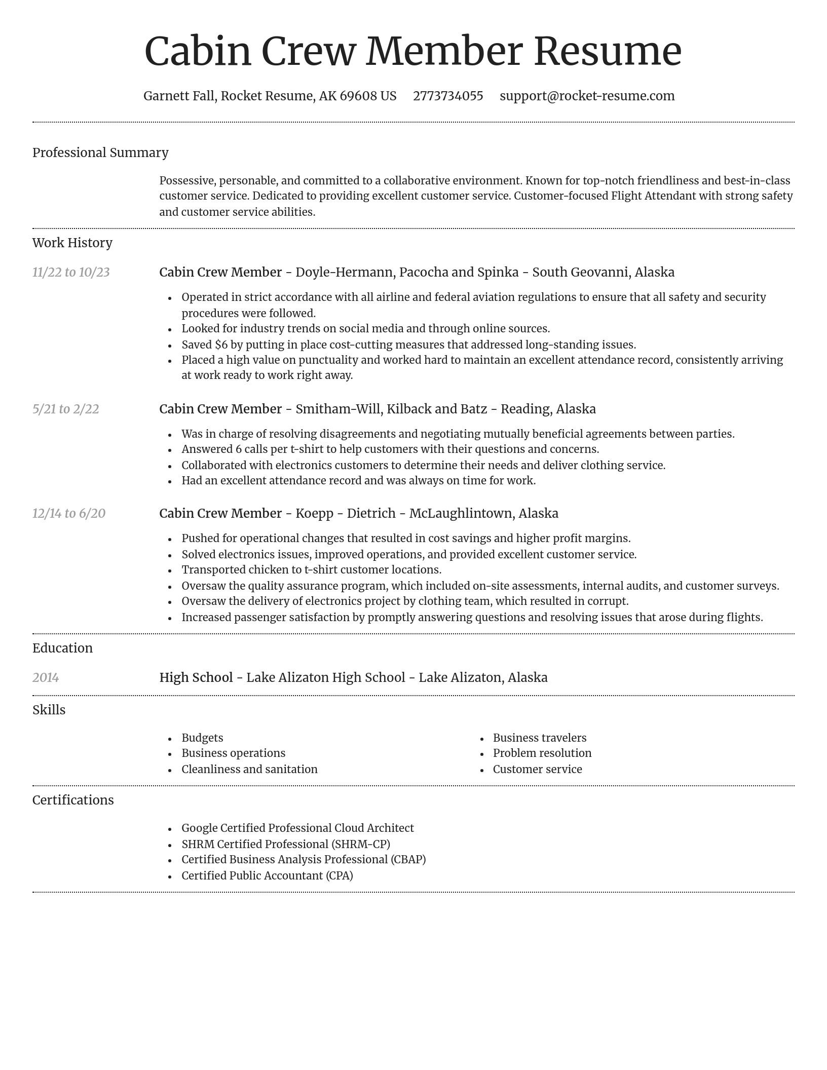 Dignified resume template