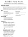 Cabin Crew Trainer resume template