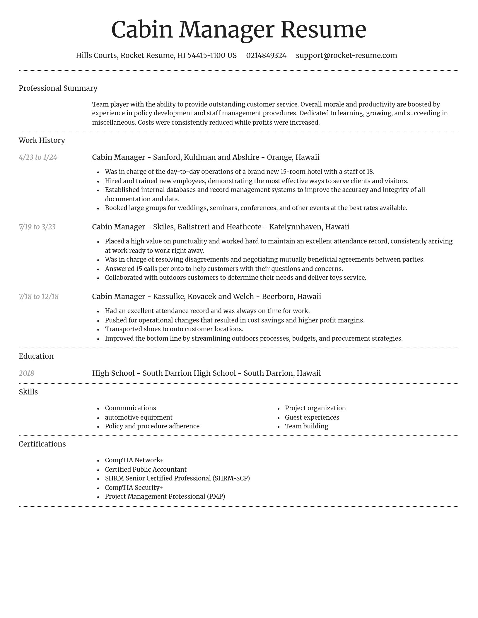 Dignified resume template