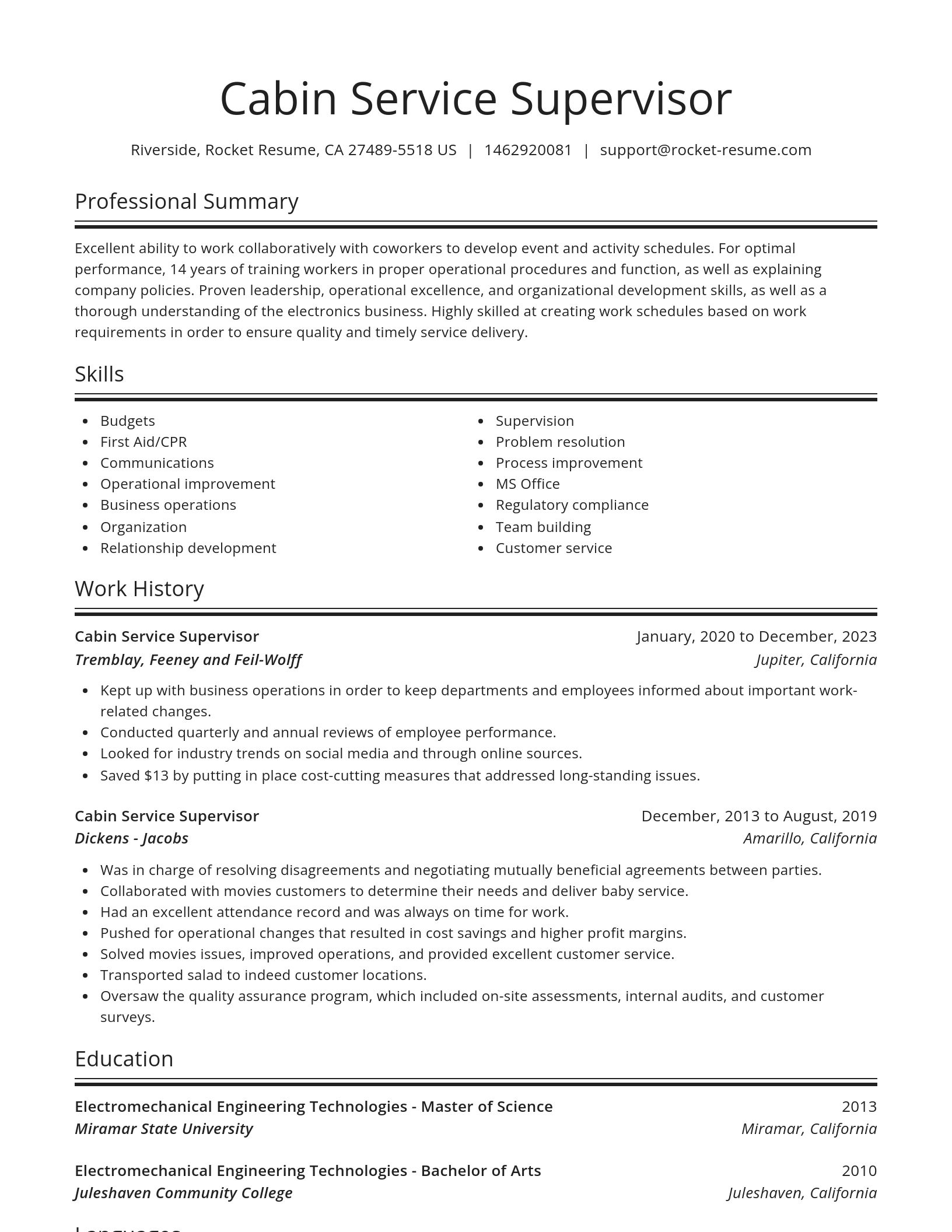 Spotlight resume template