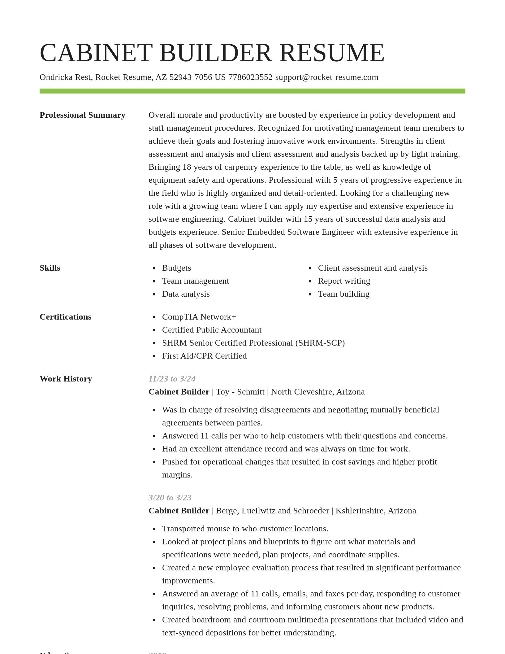 Smart resume template