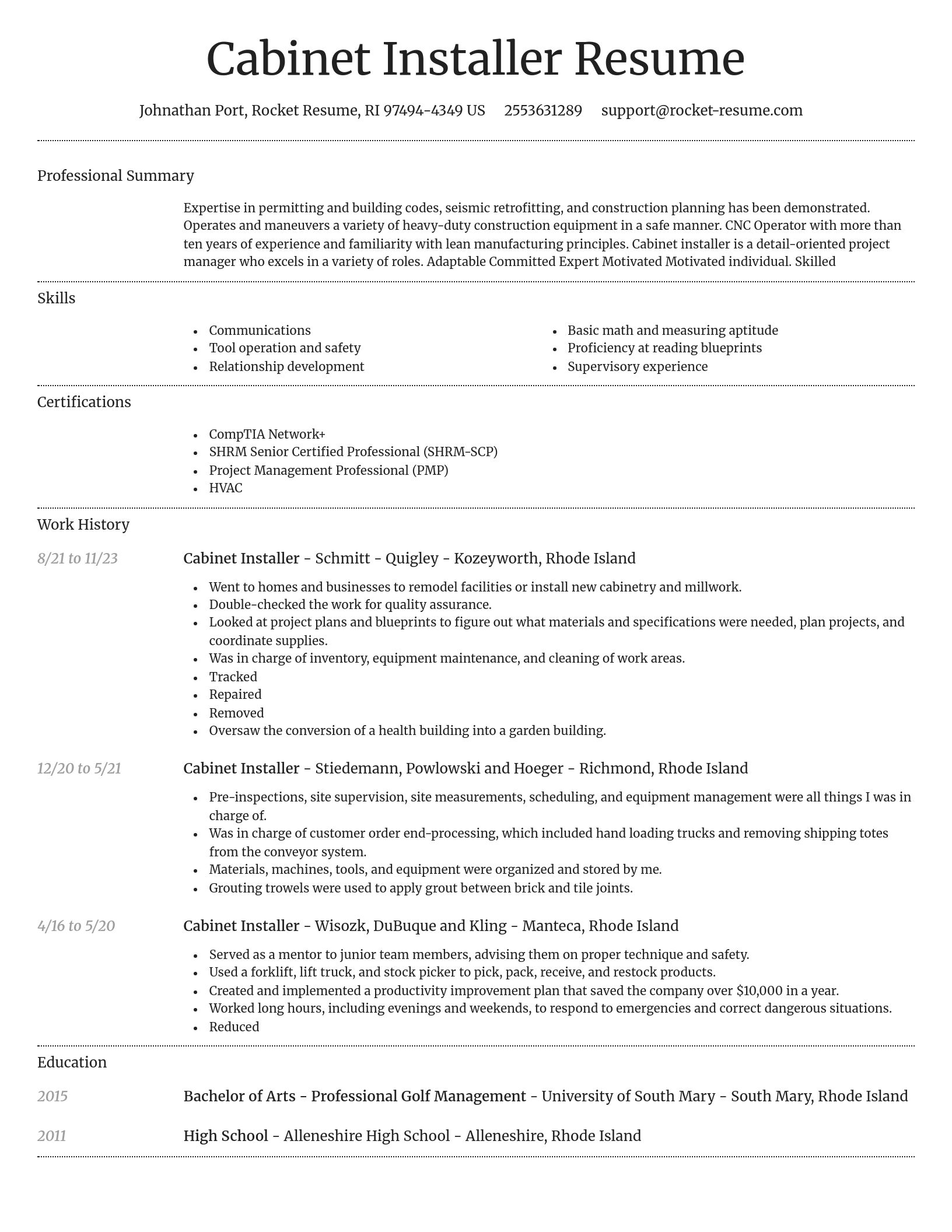 Dignified resume template