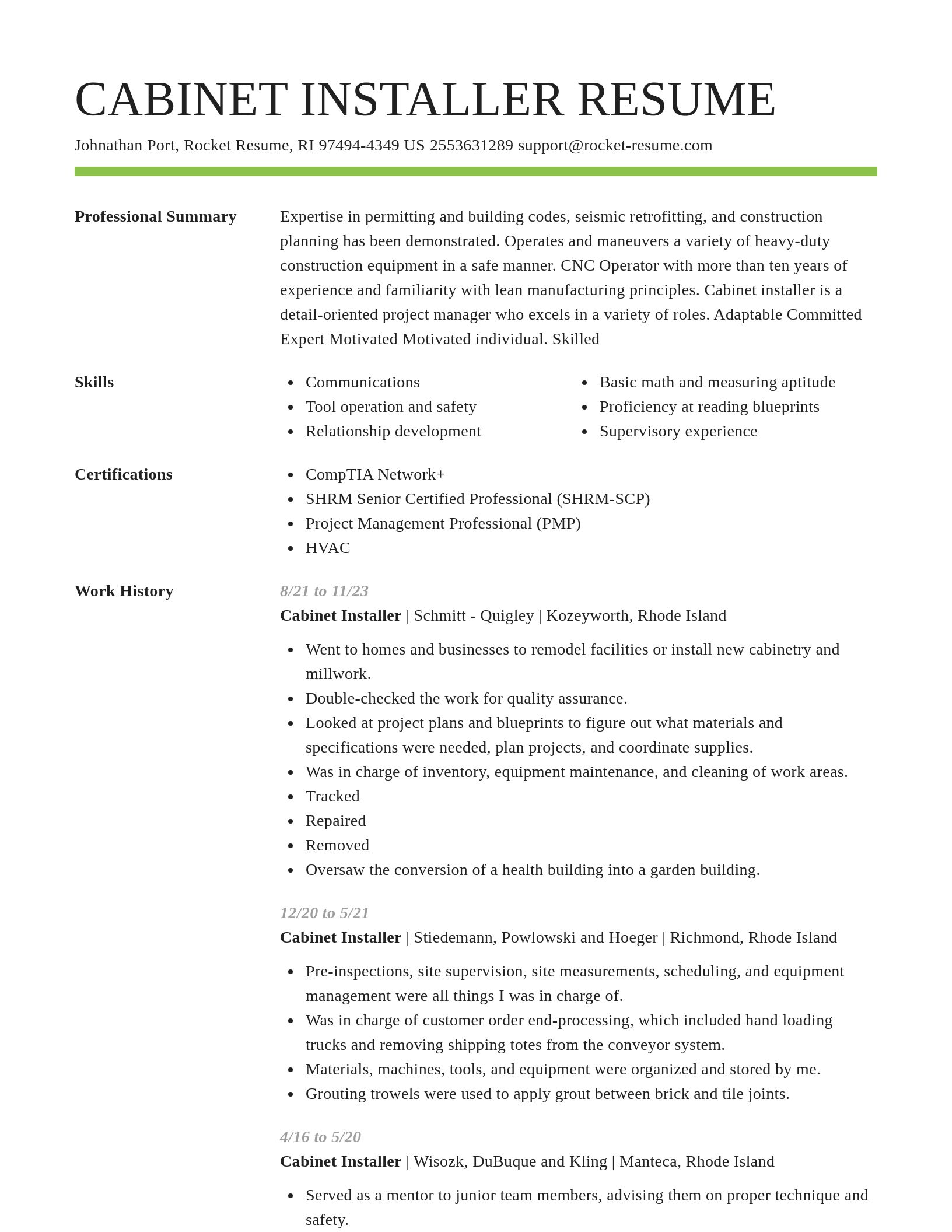 Smart resume template