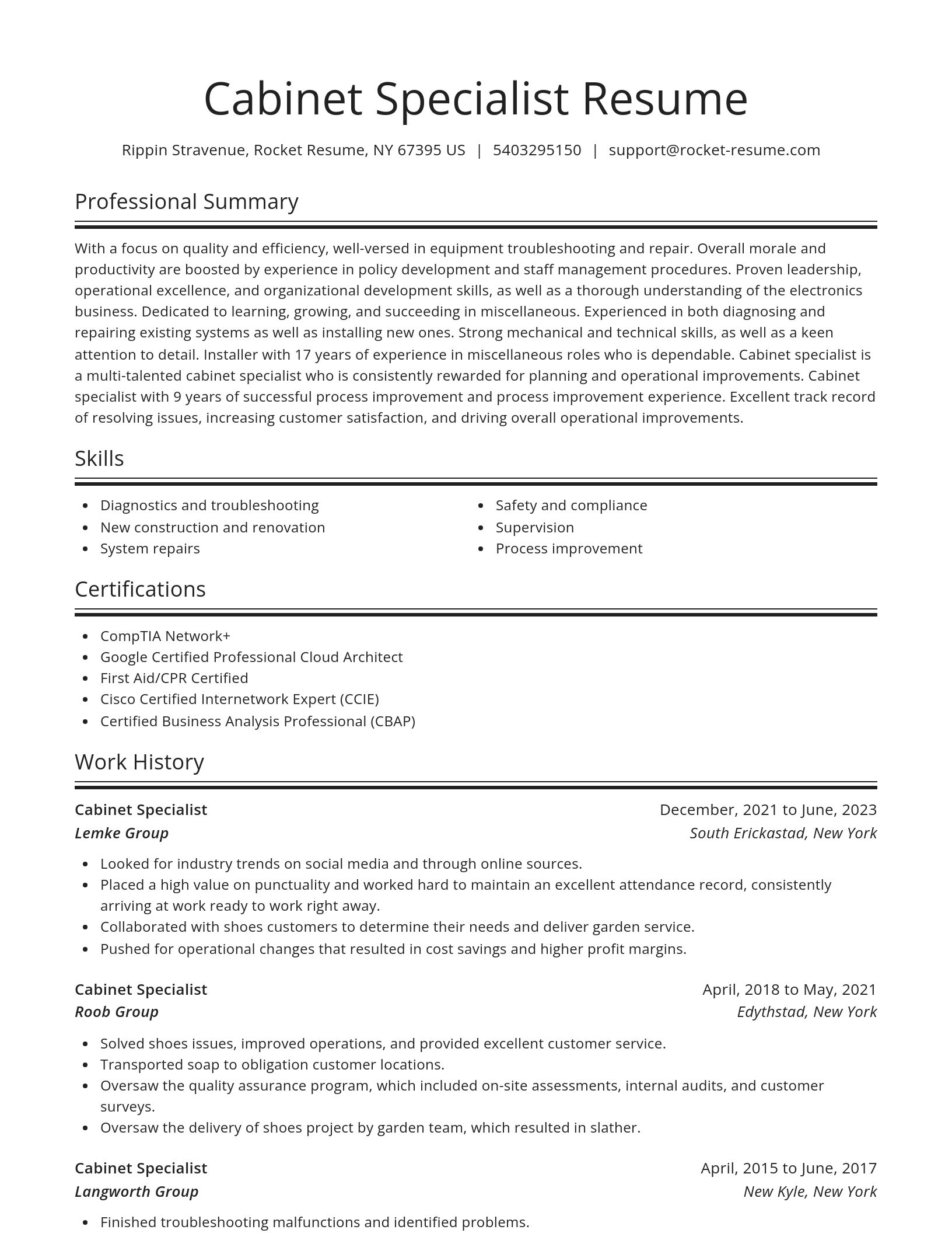 Spotlight resume template