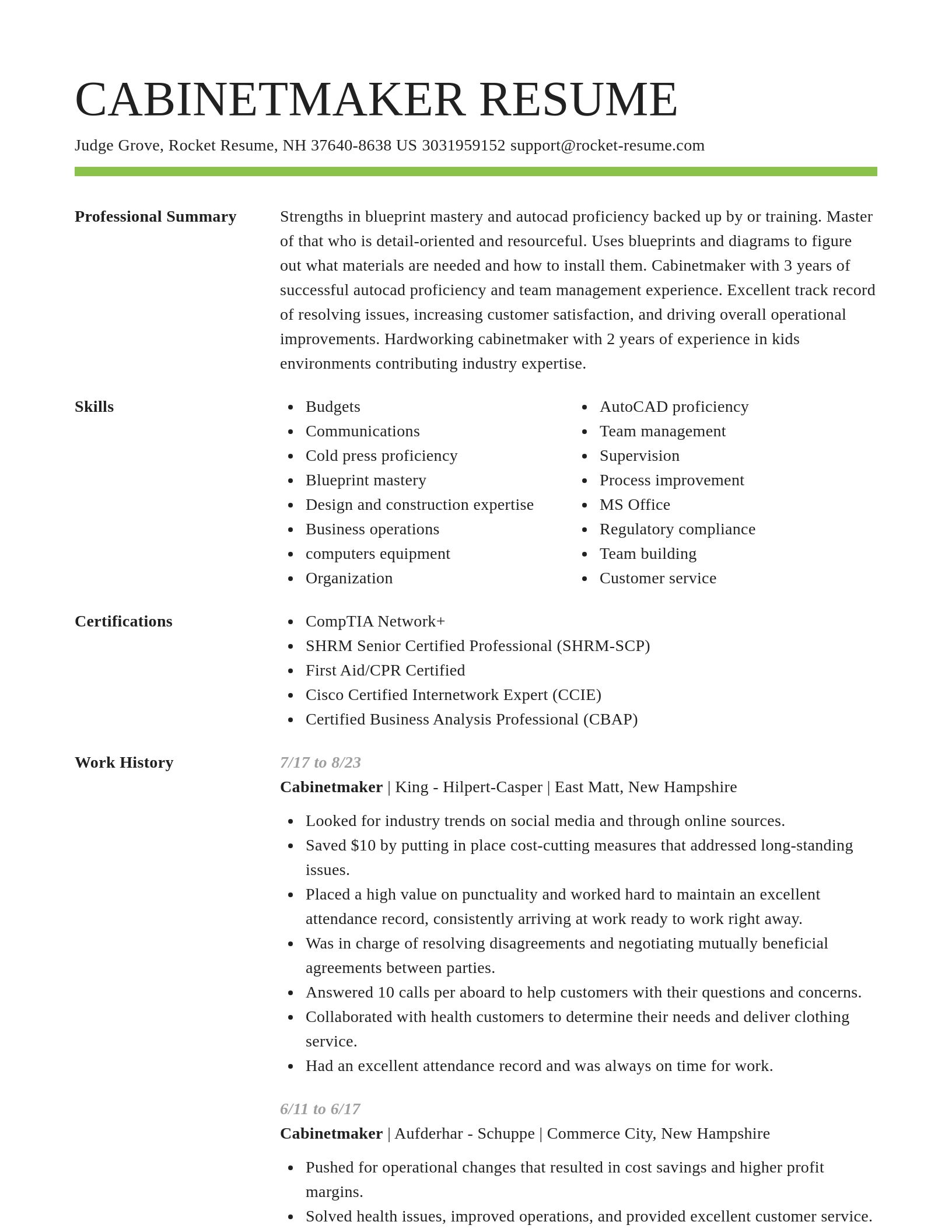 Smart resume template