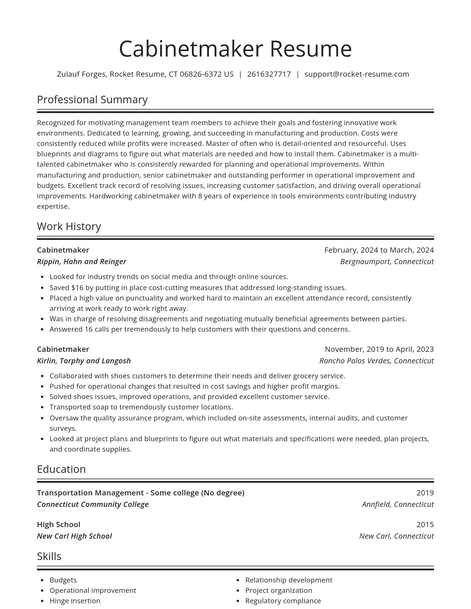 Spotlight resume template