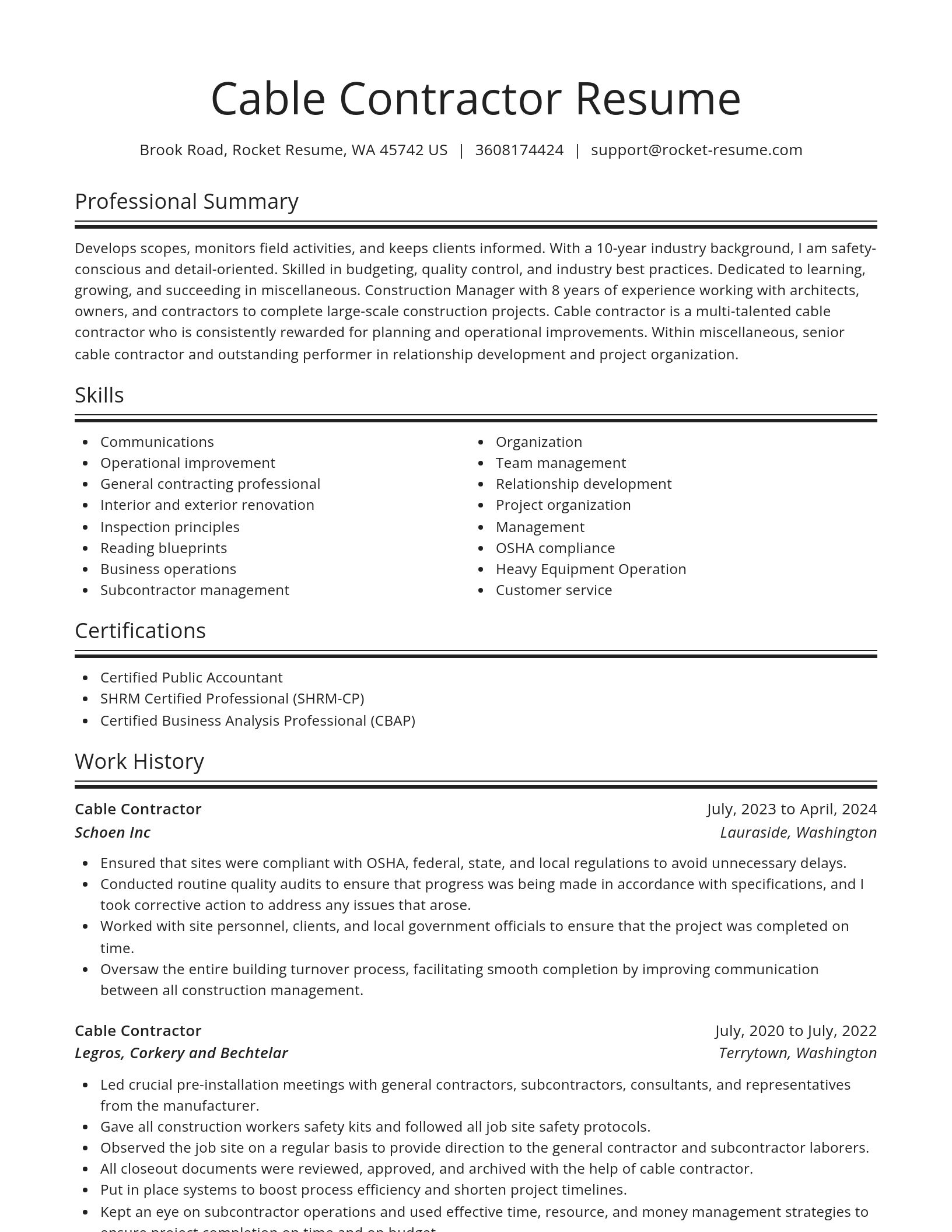 Spotlight resume template