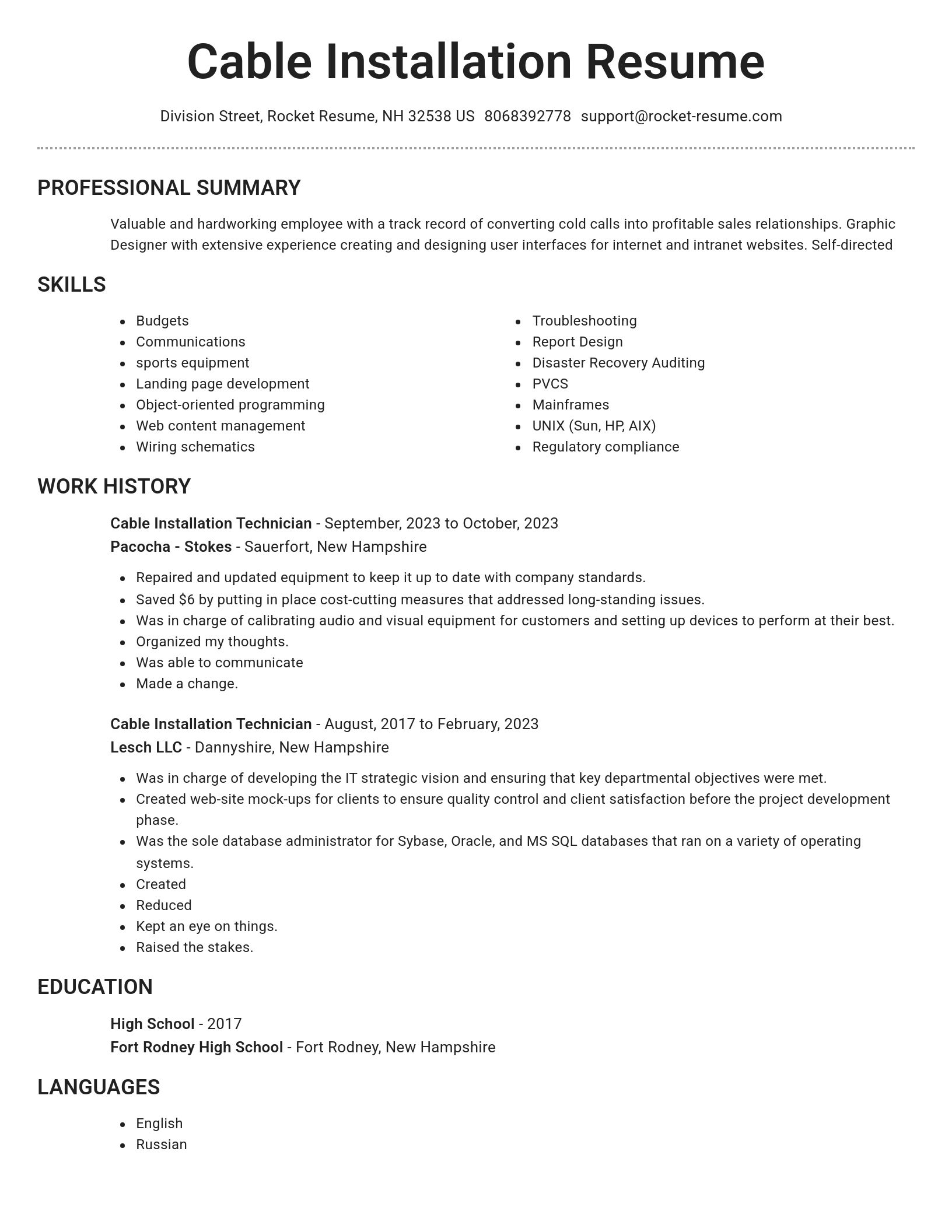 Brilliant resume template