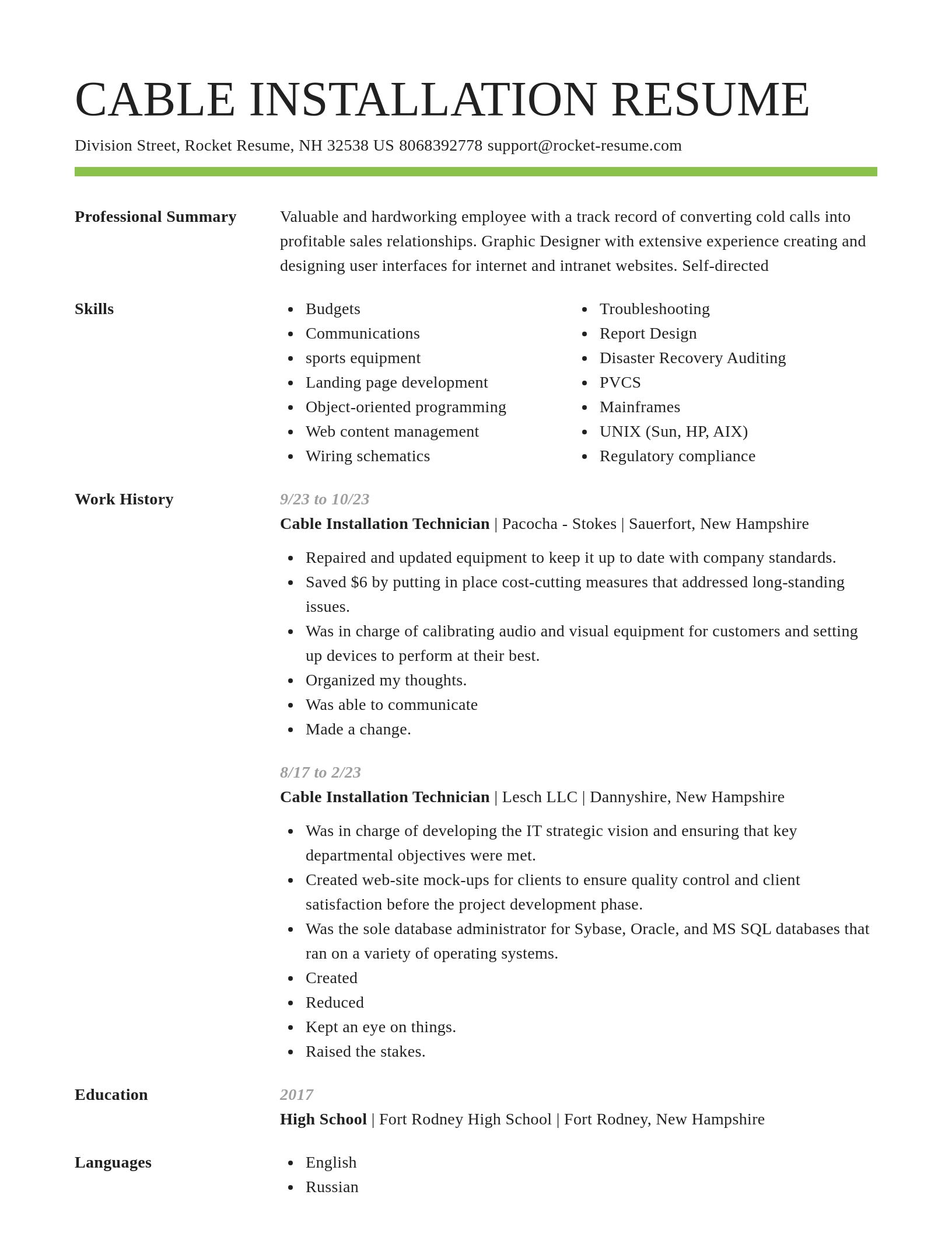 Smart resume template