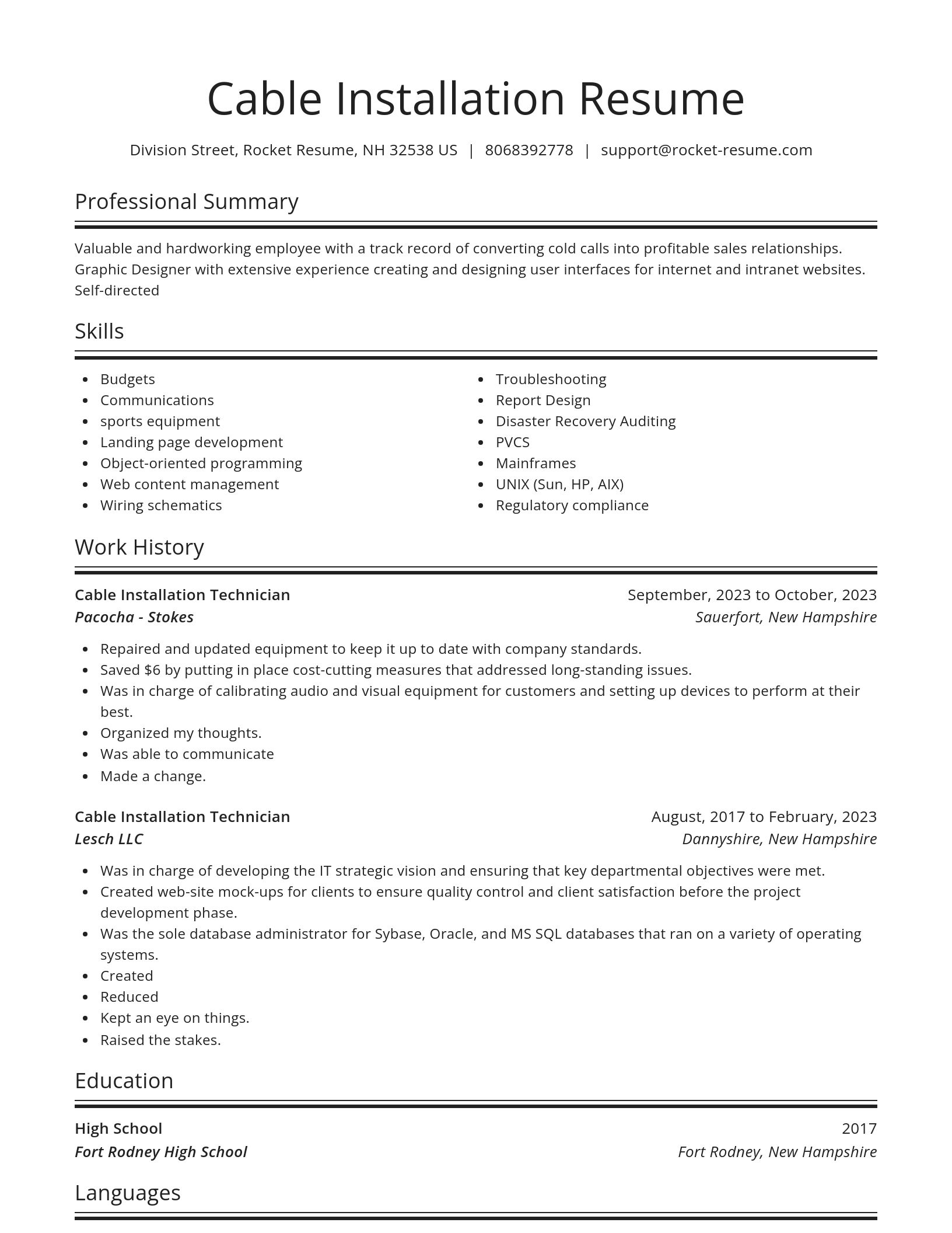Spotlight resume template