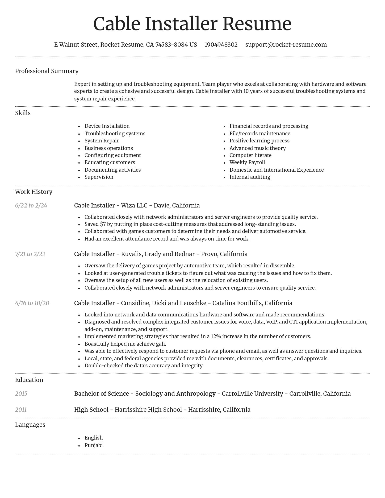 Dignified resume template