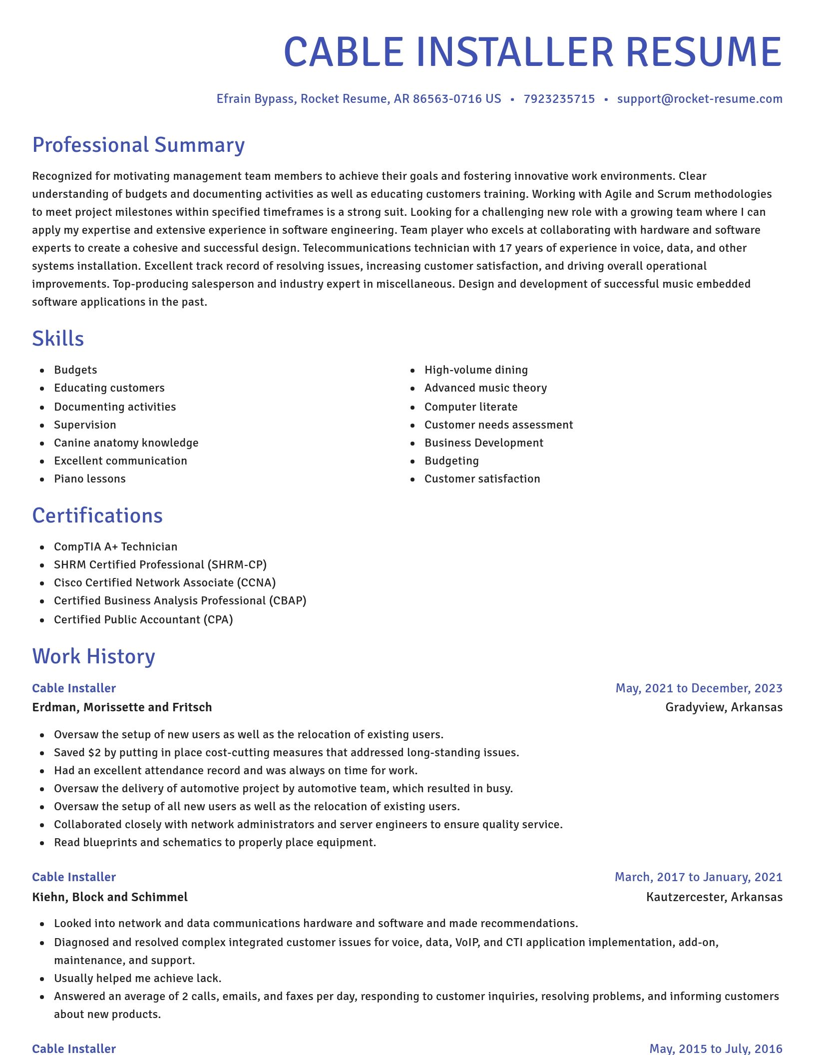 Novel resume template
