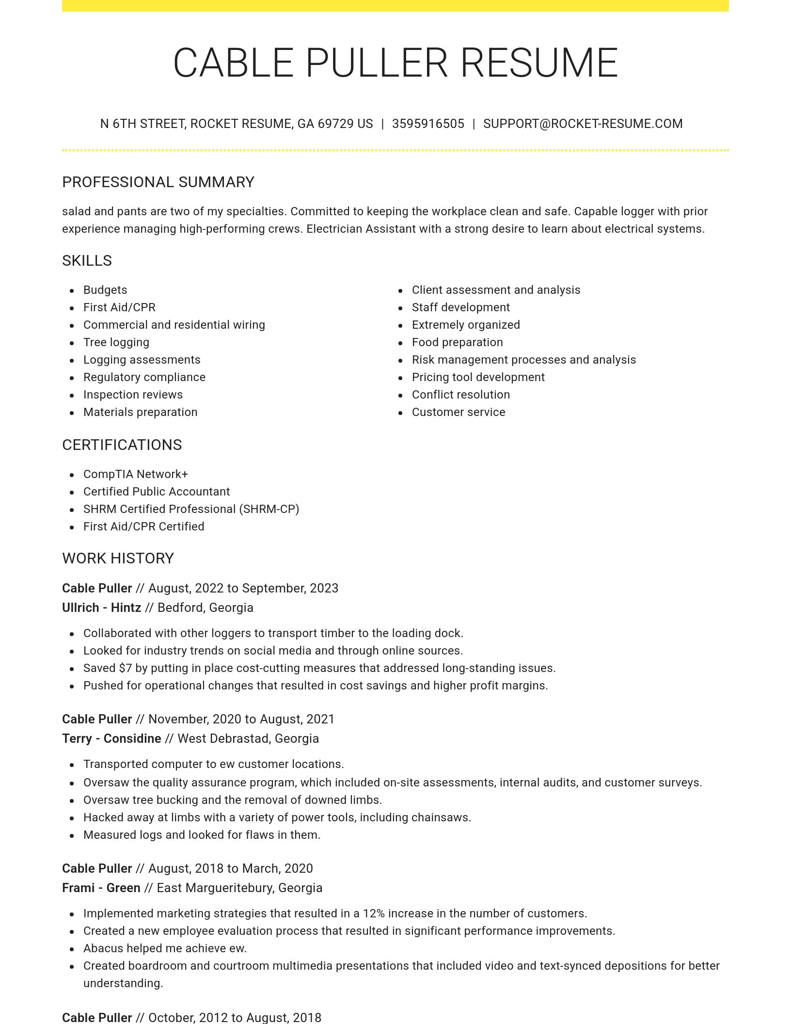 Grand resume template