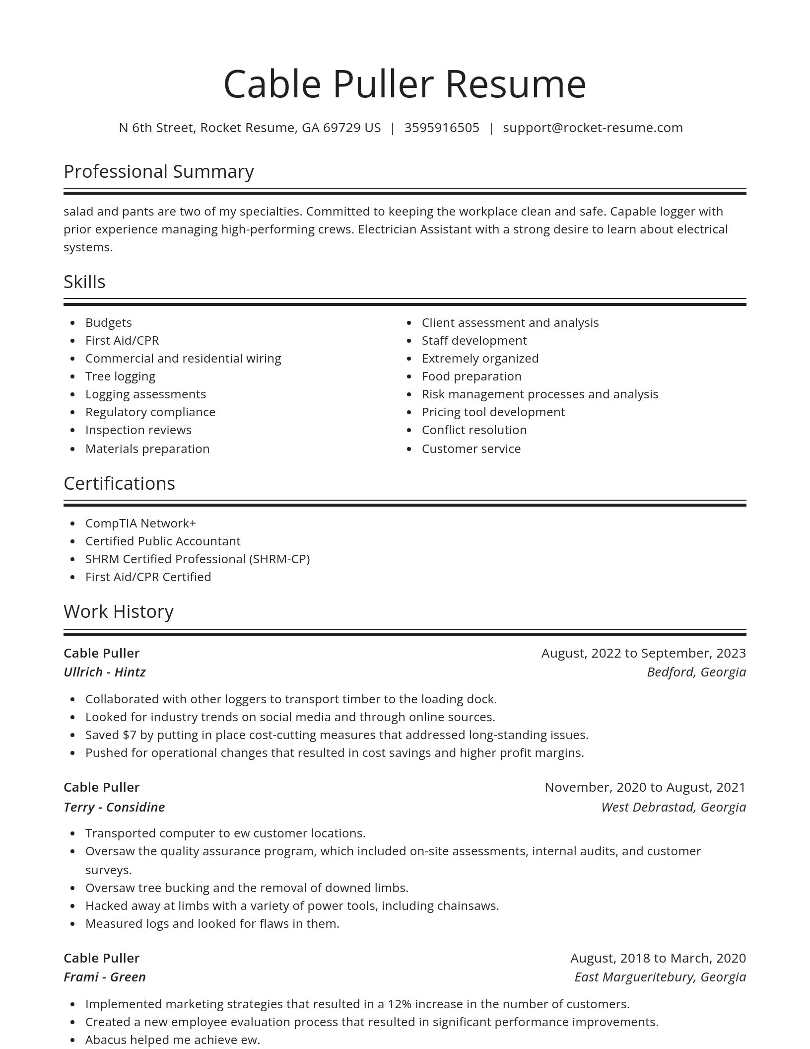 Spotlight resume template