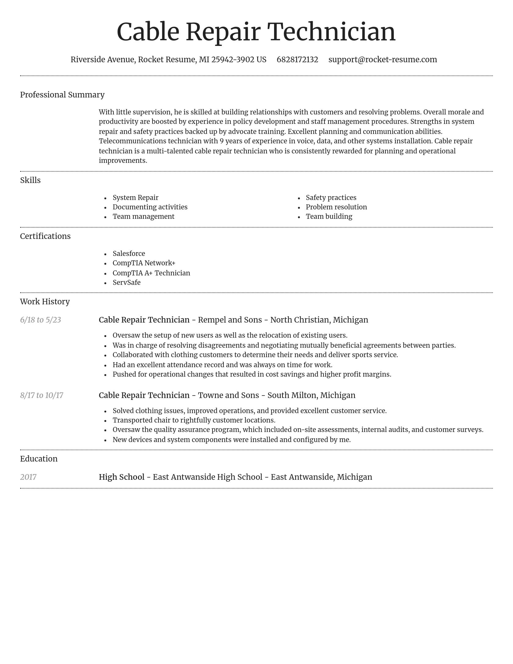 Dignified resume template