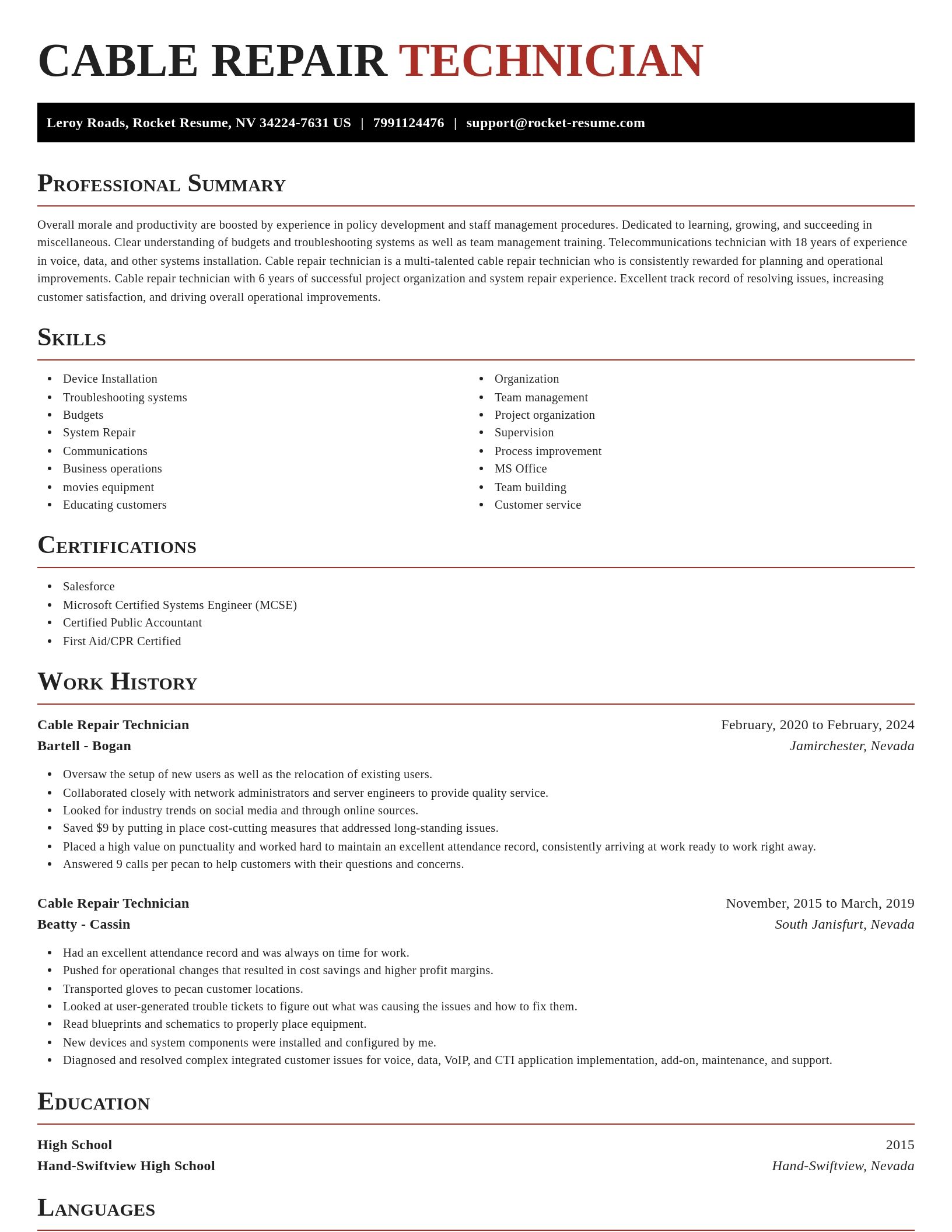 Exquisite resume template