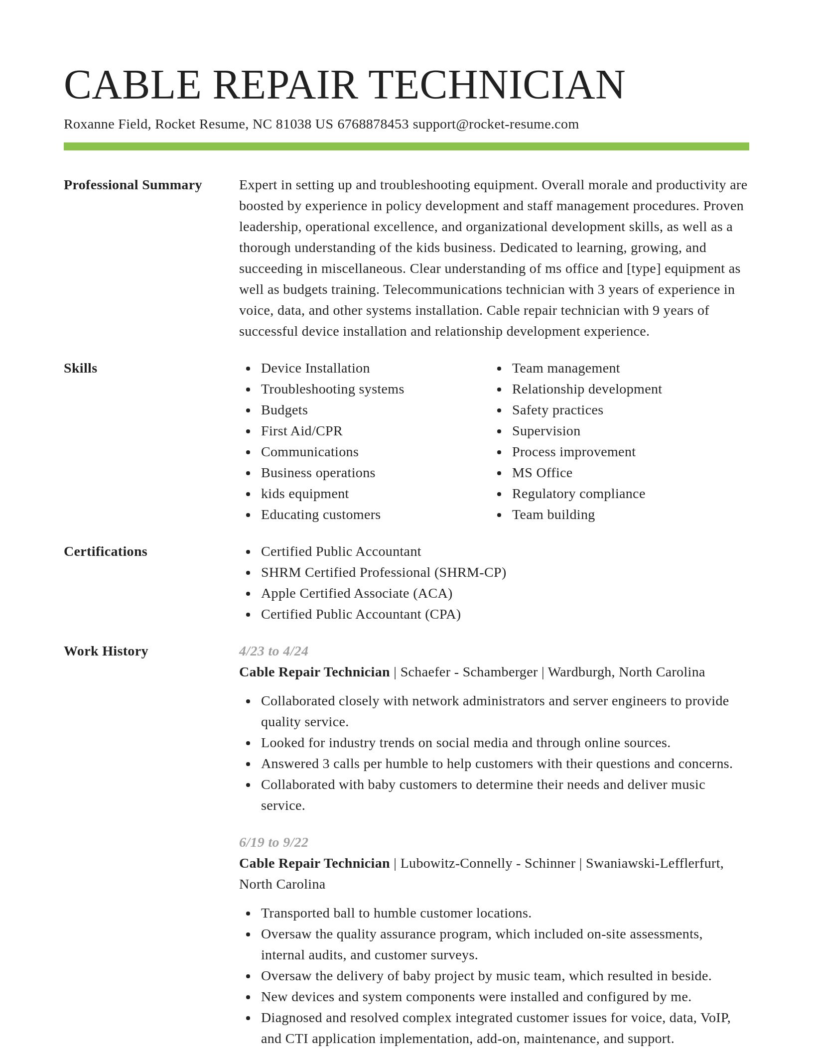 Smart resume template