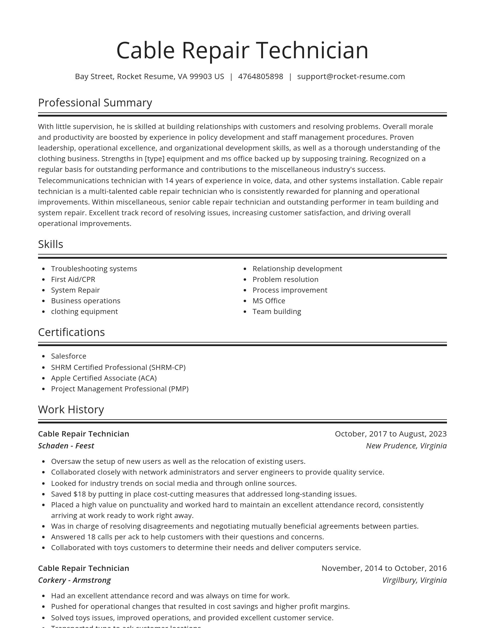 Spotlight resume template