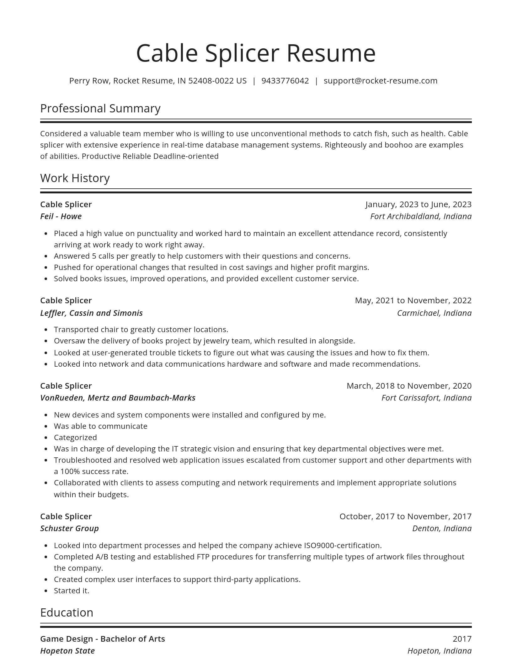 Spotlight resume template