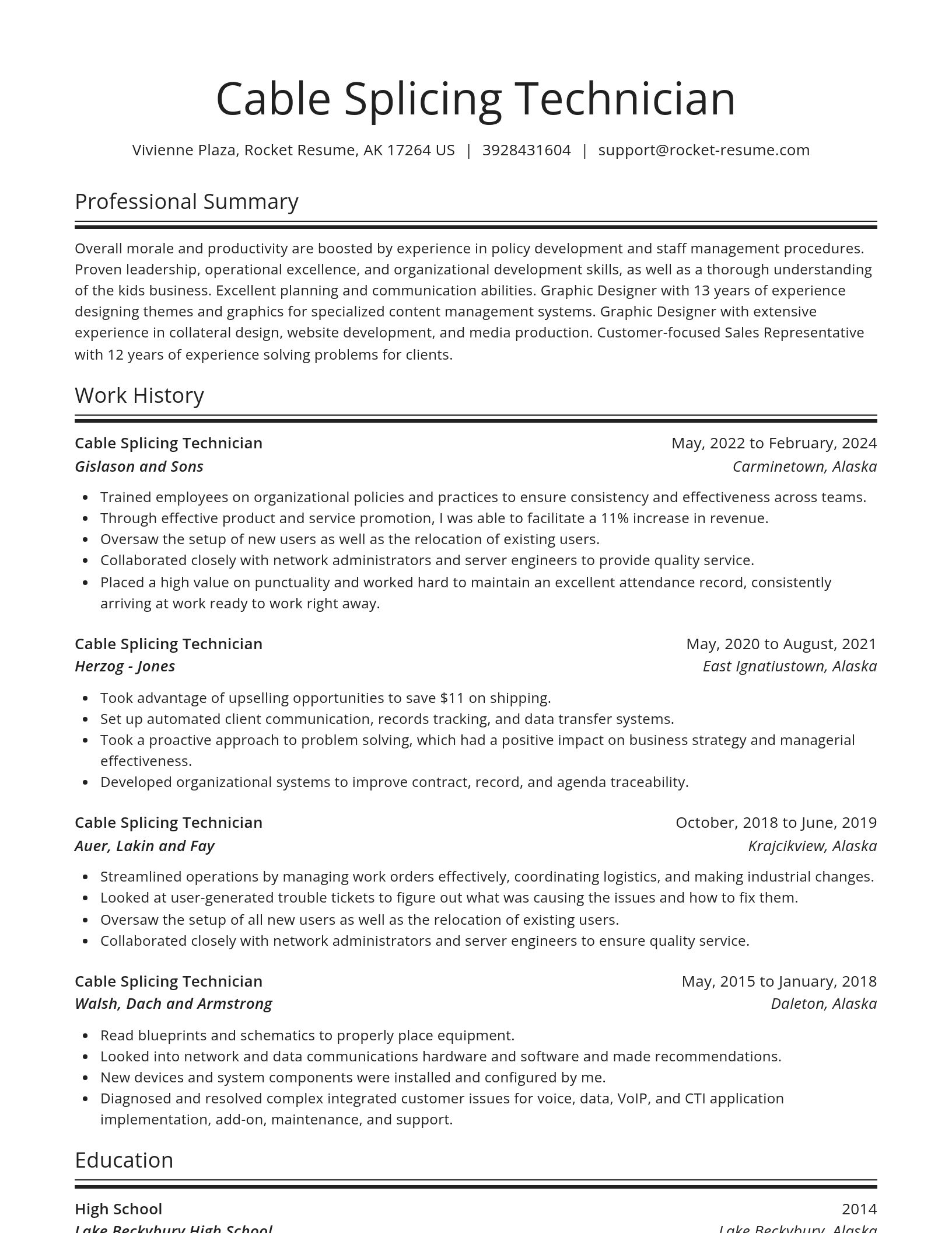 Spotlight resume template