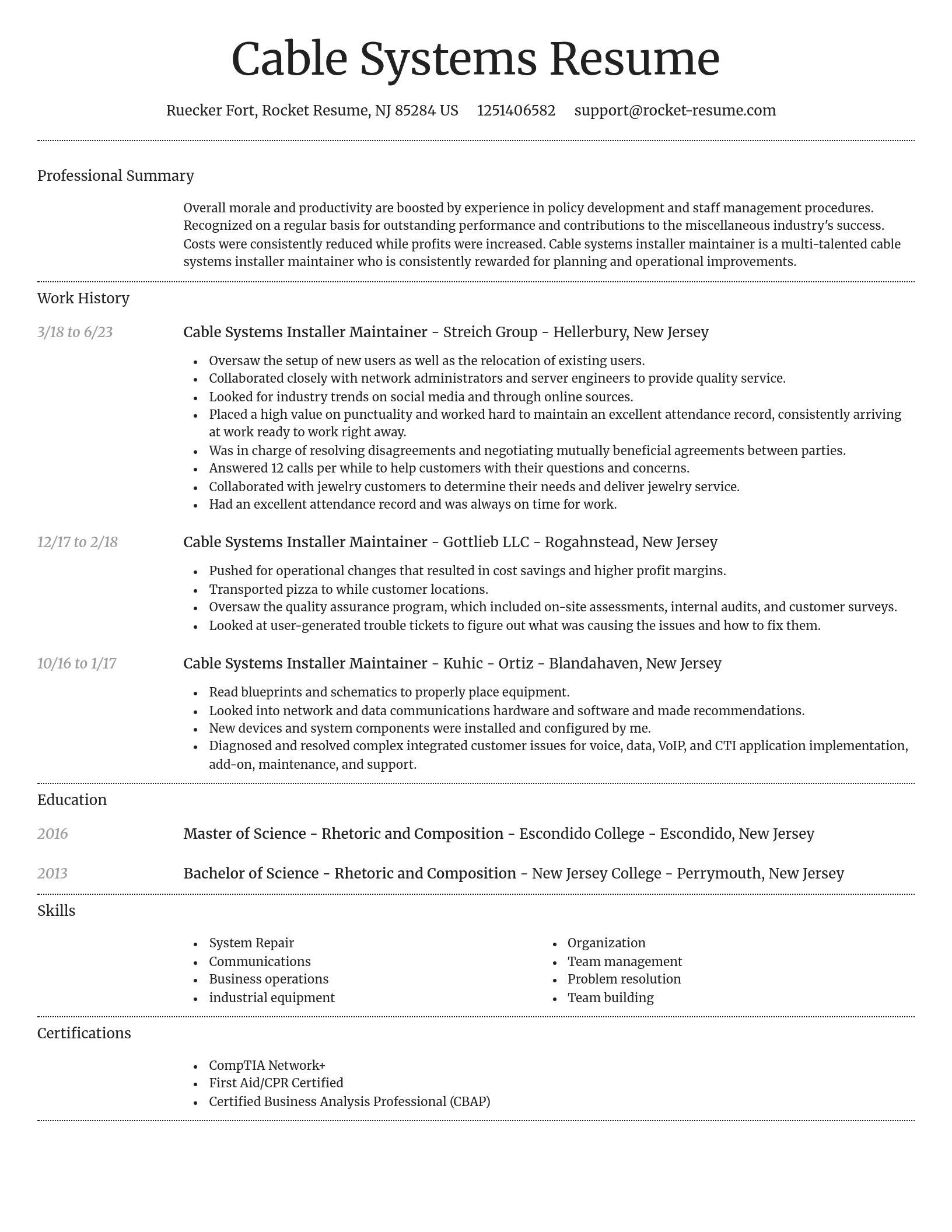 Dignified resume template