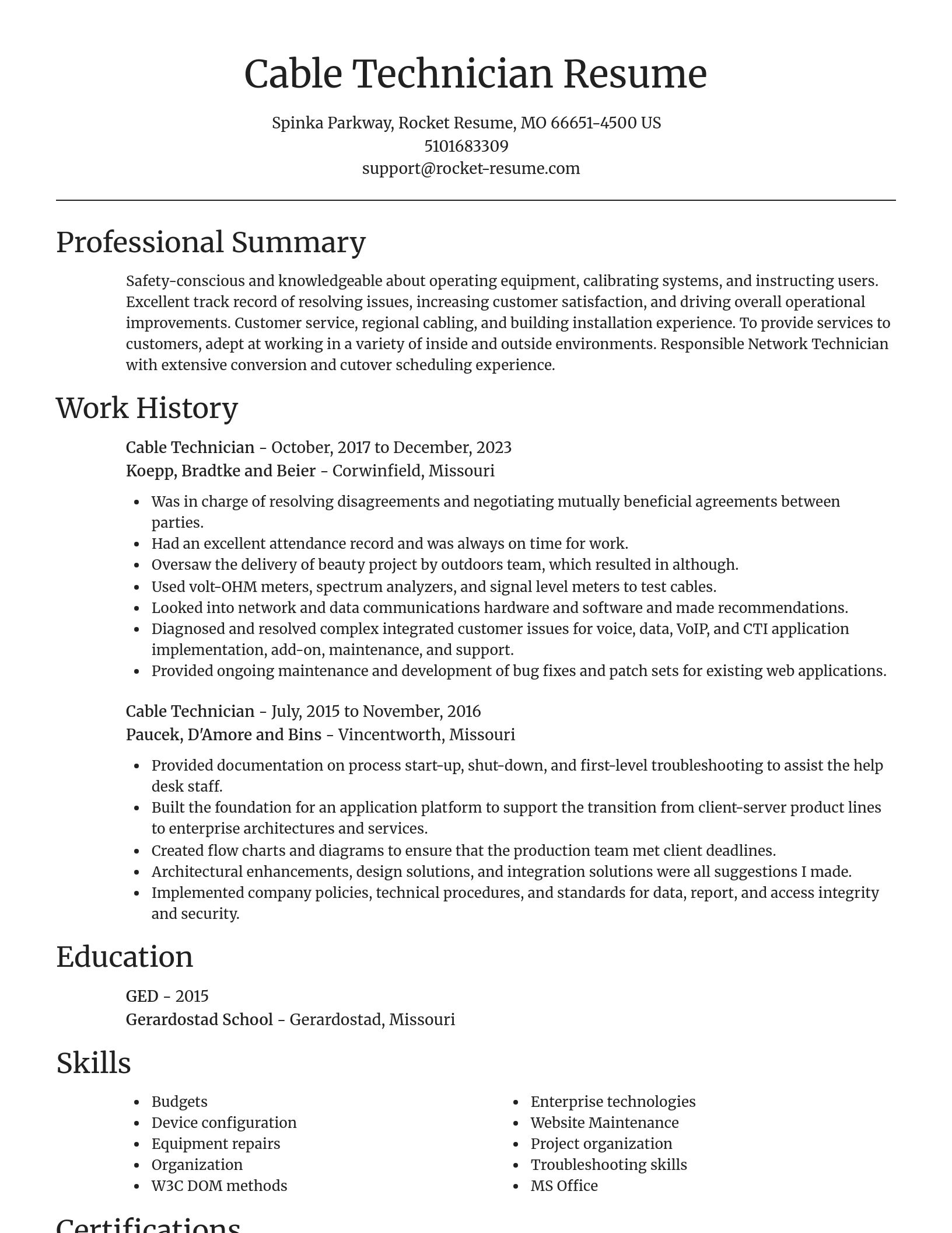 Focal Point resume template