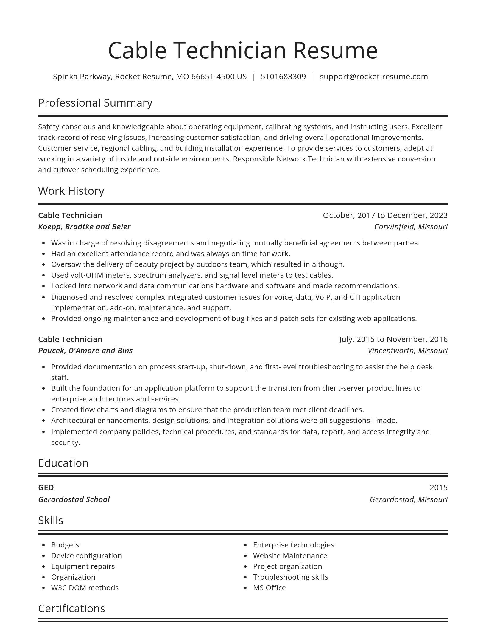 Spotlight resume template