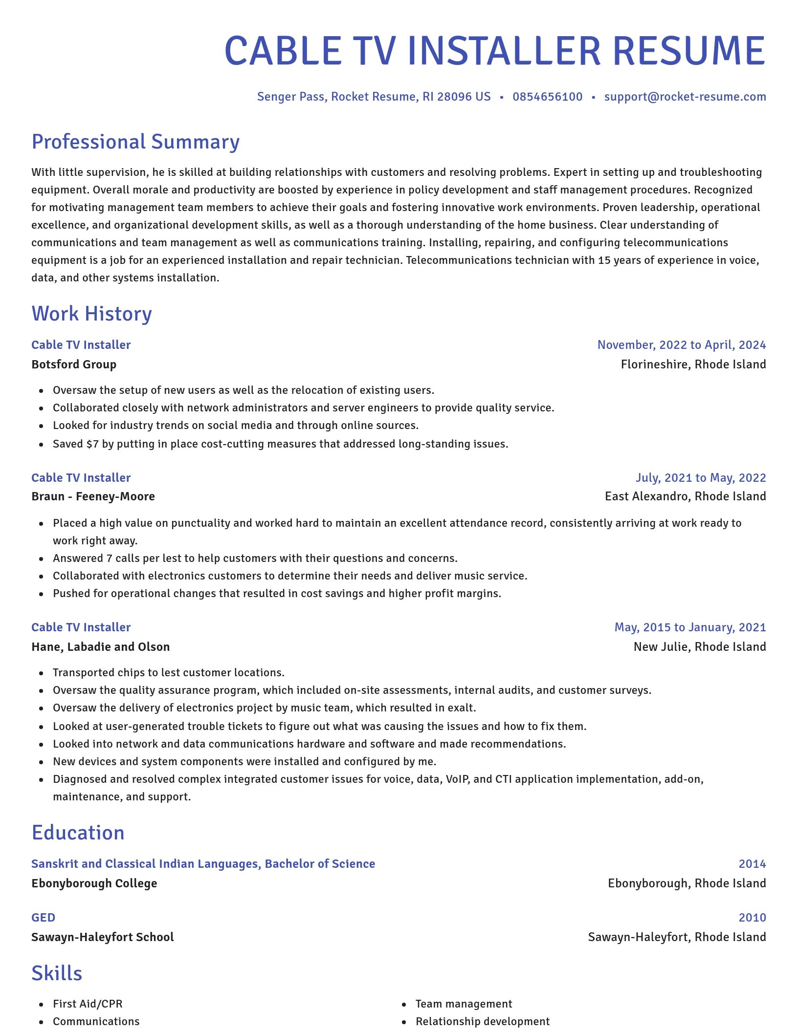 Novel resume template