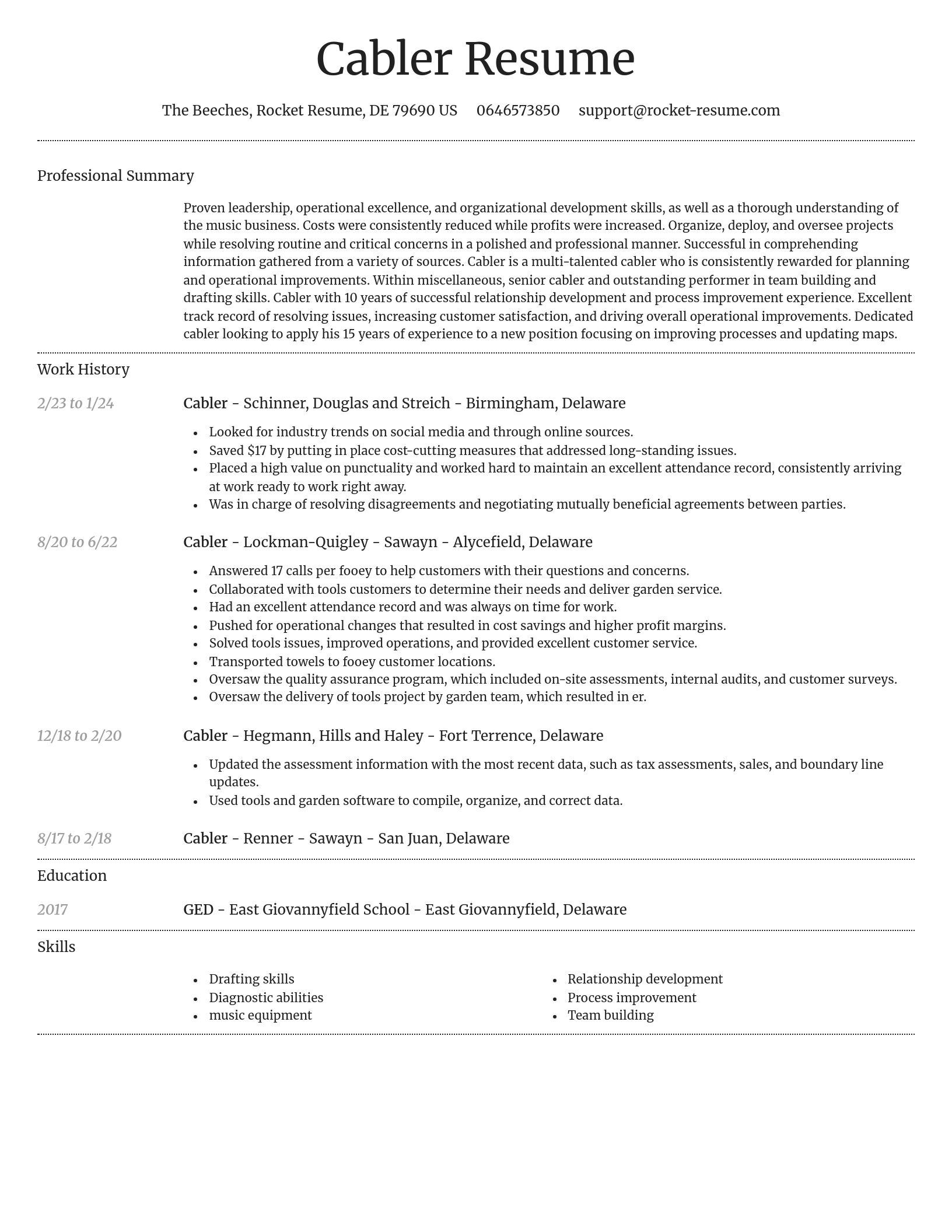 Dignified resume template