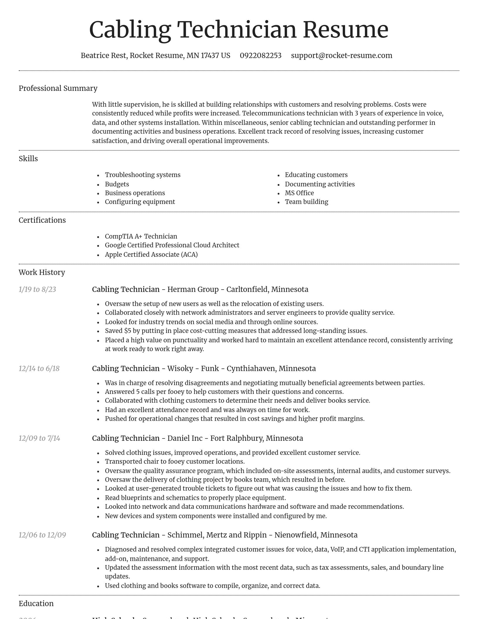 Dignified resume template