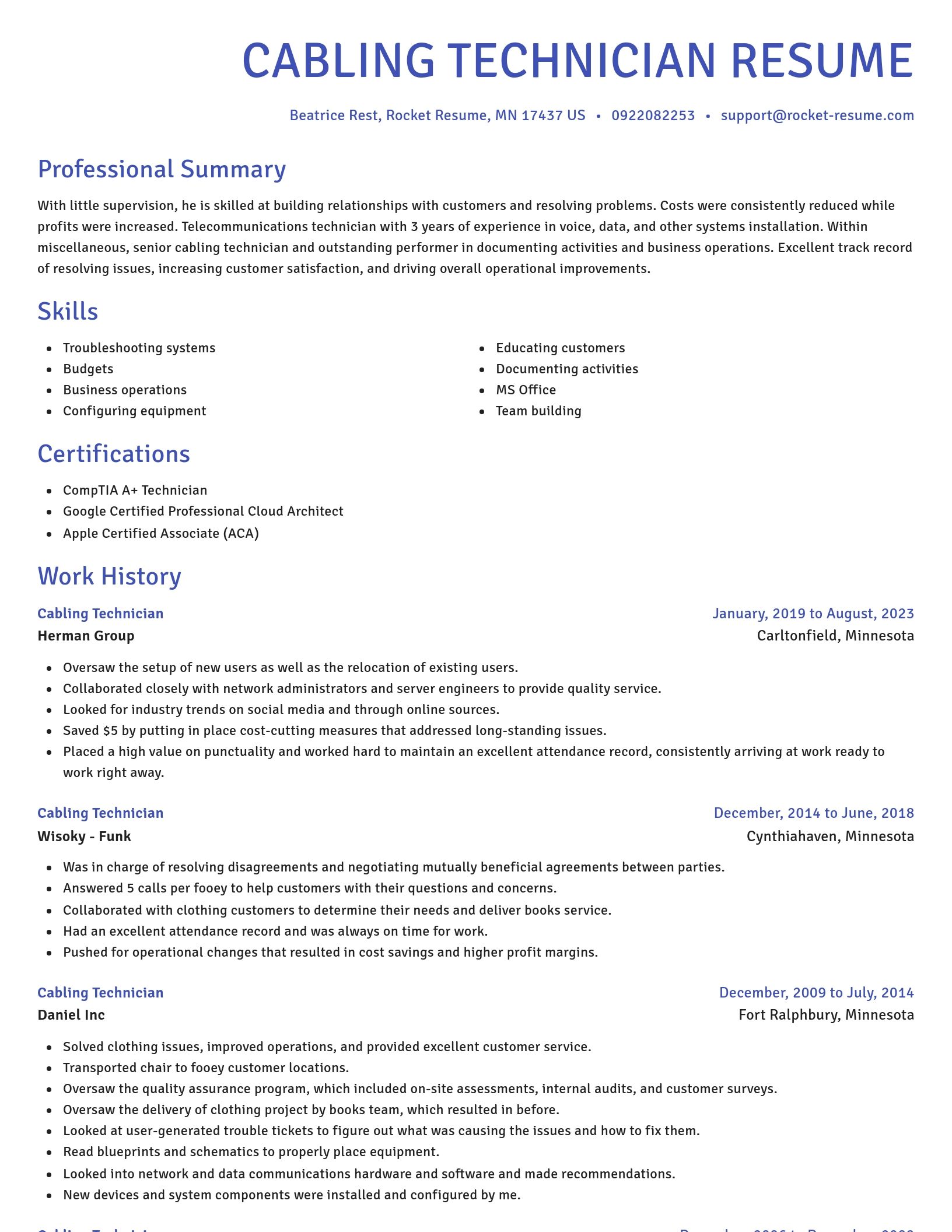 Novel resume template