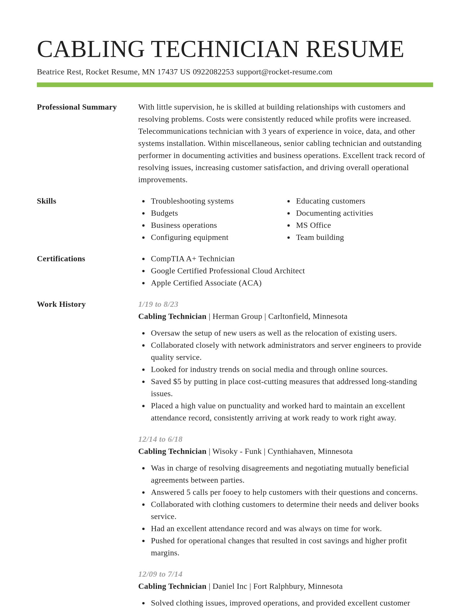 Smart resume template