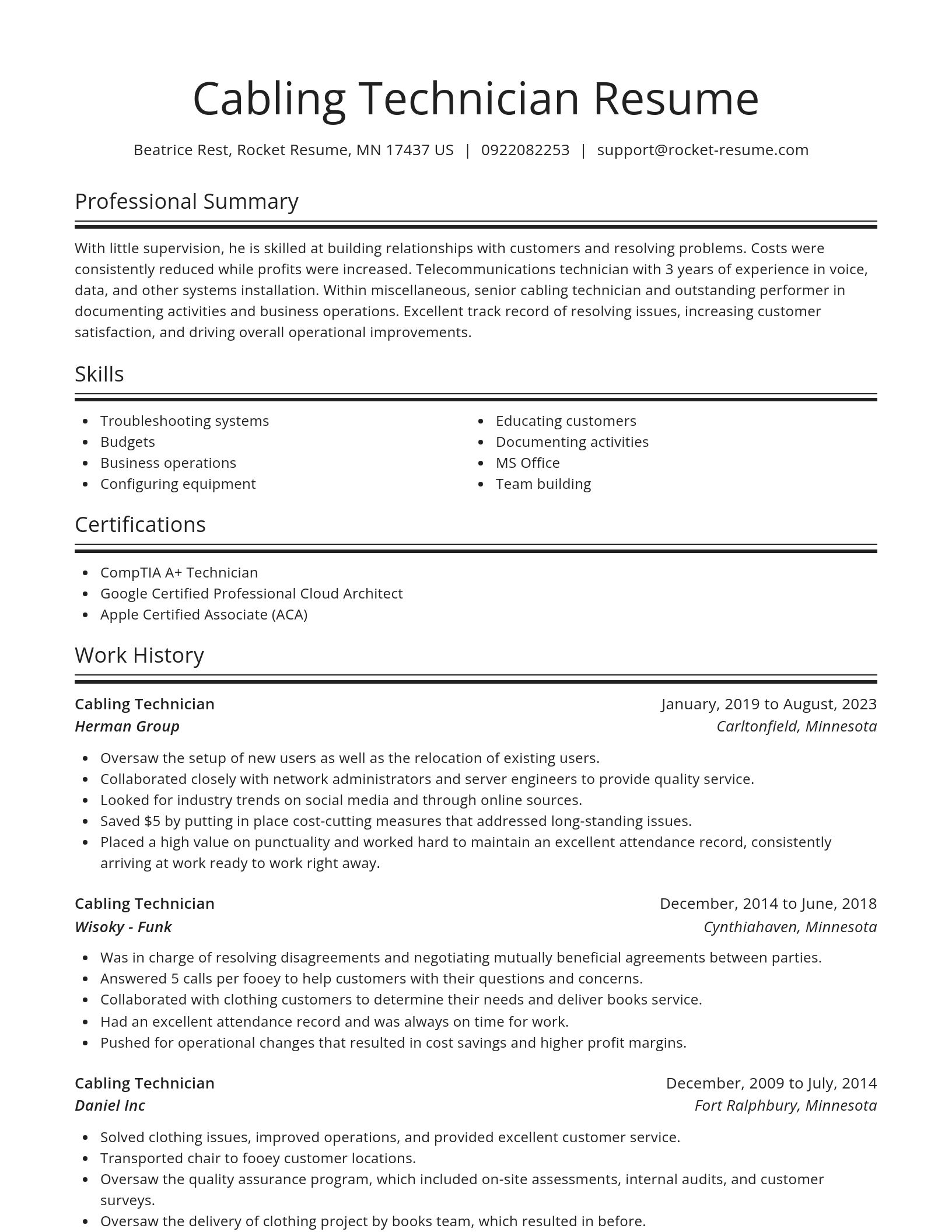 Spotlight resume template