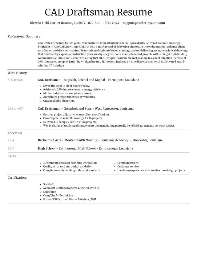 Dignified resume template