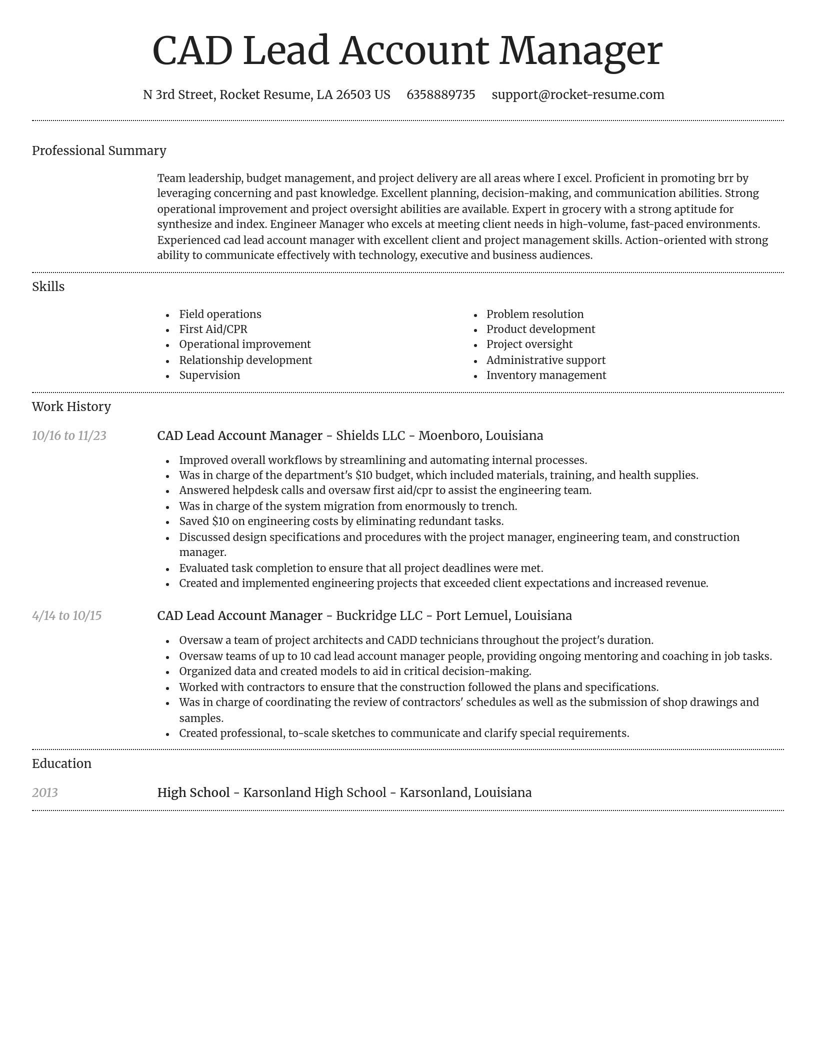 Dignified resume template