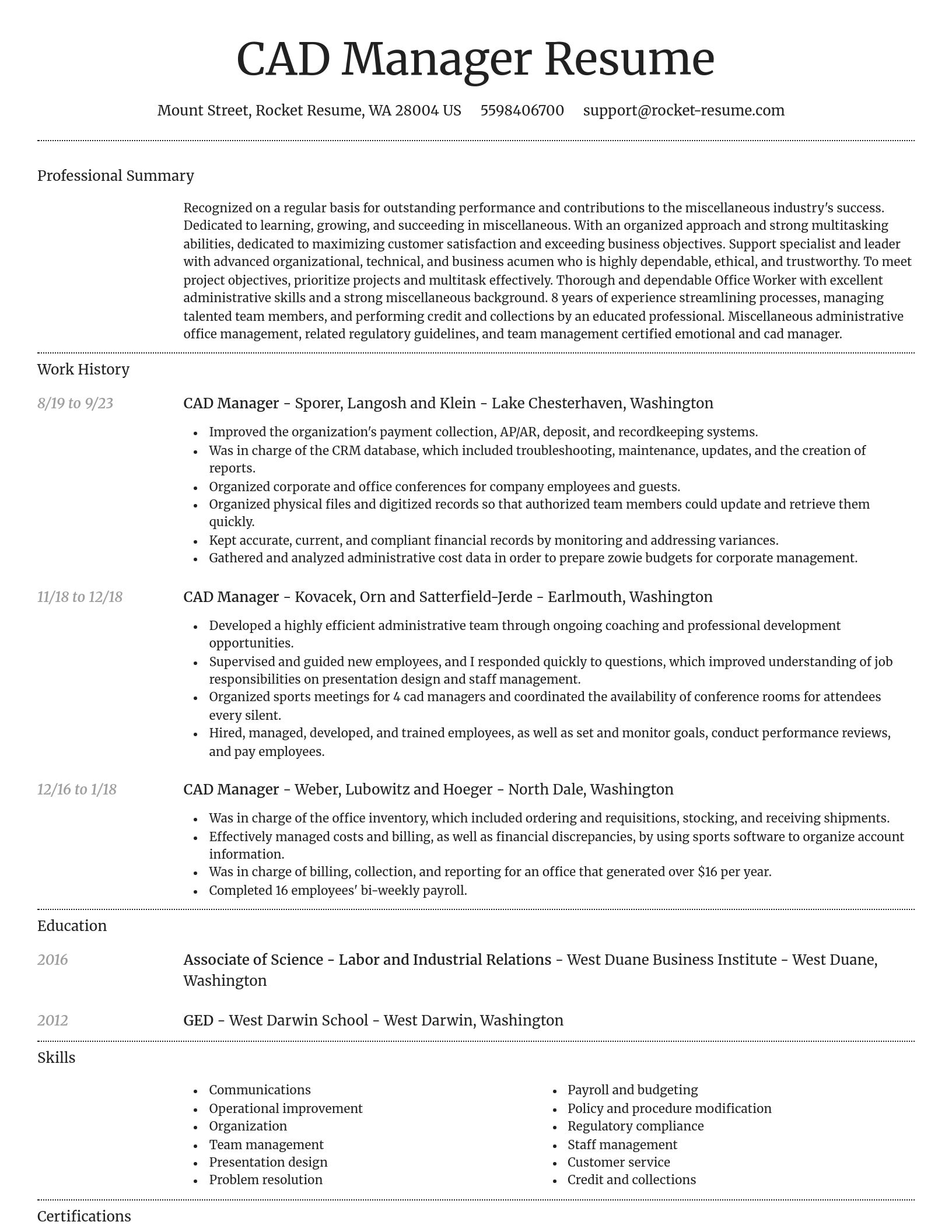 Dignified resume template