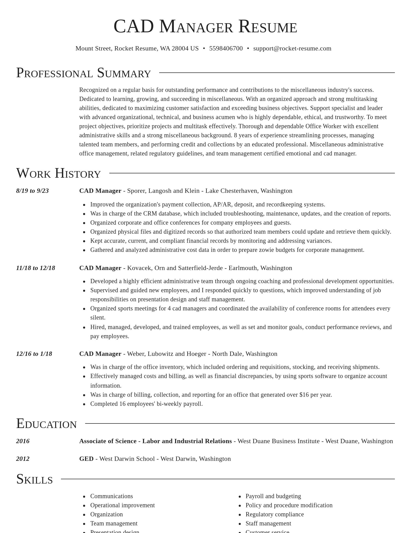Director resume template