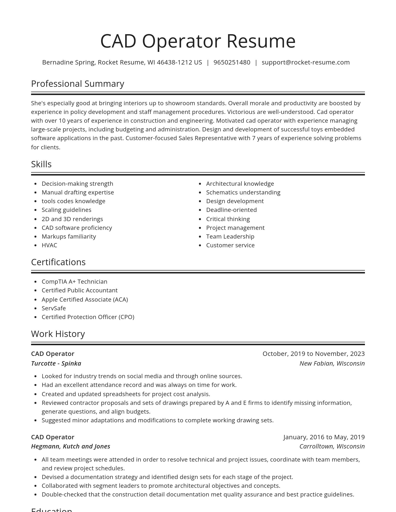 Spotlight resume template